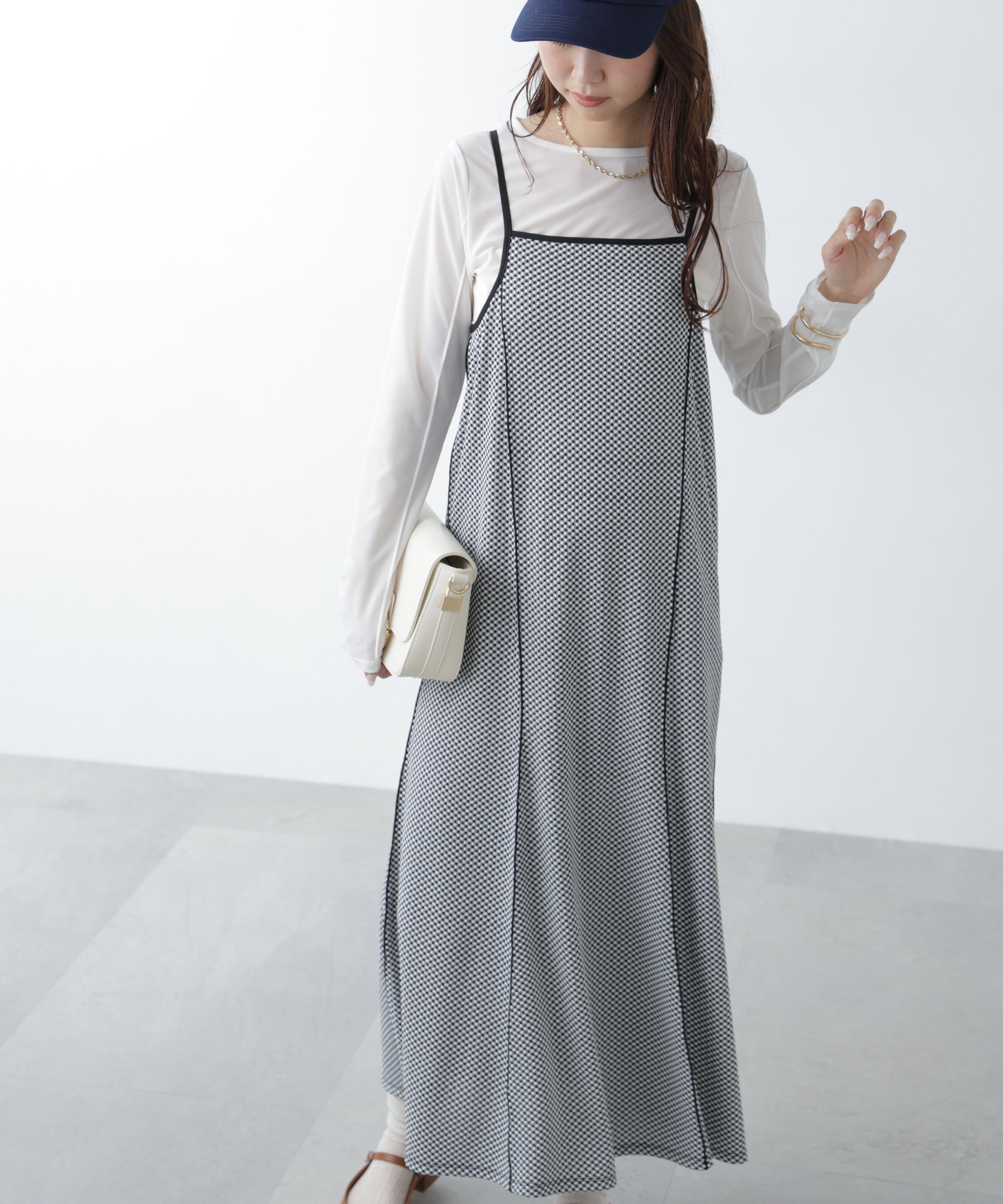  「パネルフレアキャミワンピース」|ワンピース|