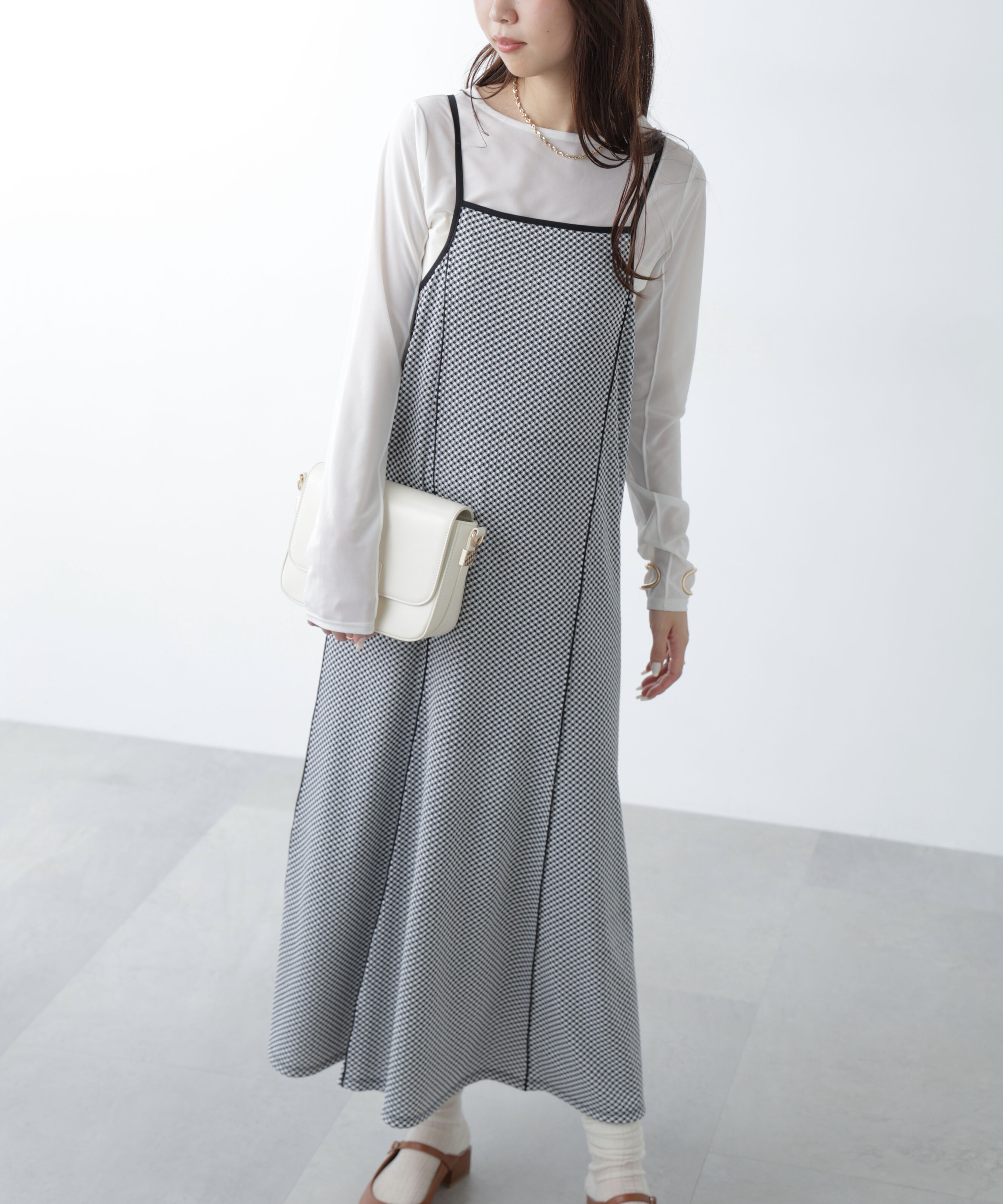  「パネルフレアキャミワンピース」|ワンピース|