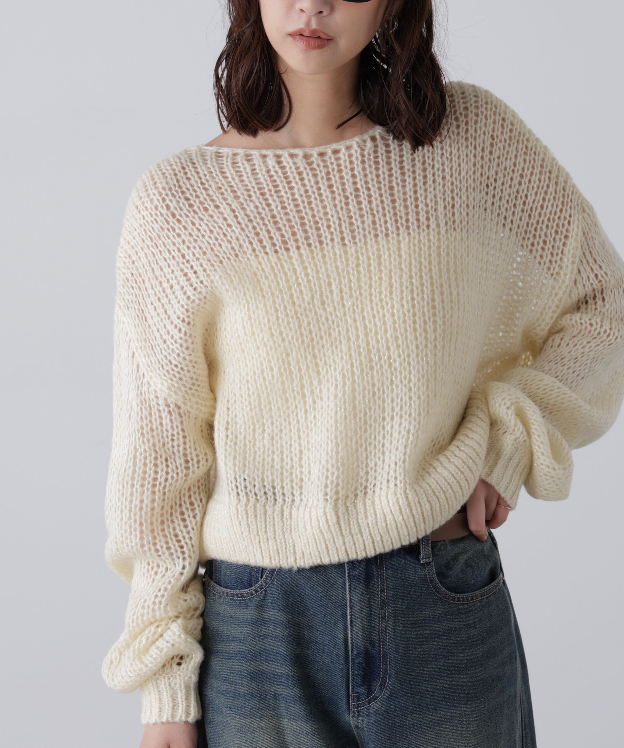  「シアーモヘヤラメニット」|ニット・セーター|