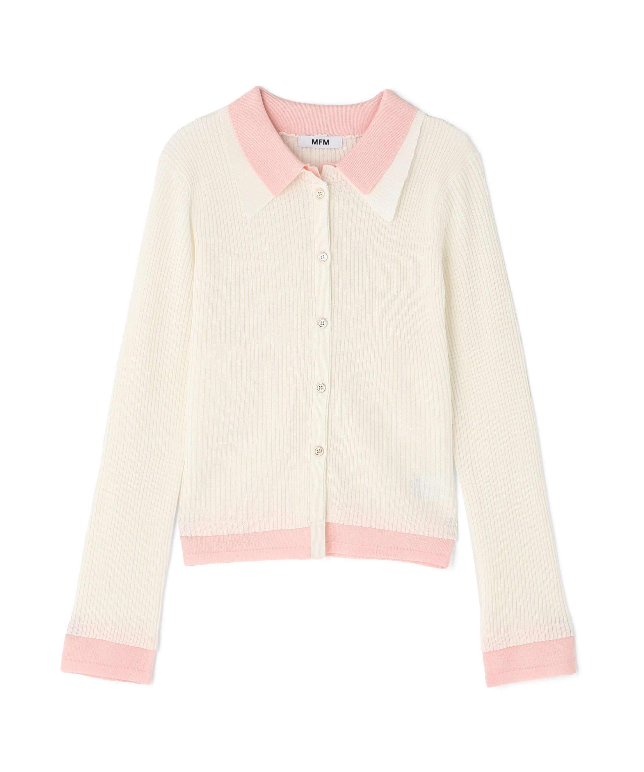  「レイヤー襟ポロリブニット〈MFM〉」|ニット・セーター|