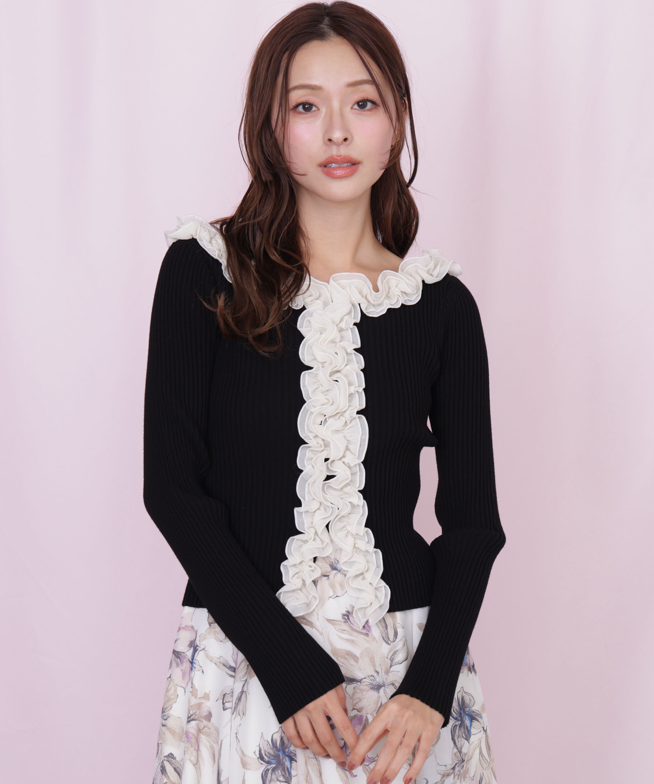  「フリルトリムニット」|ニット・セーター|