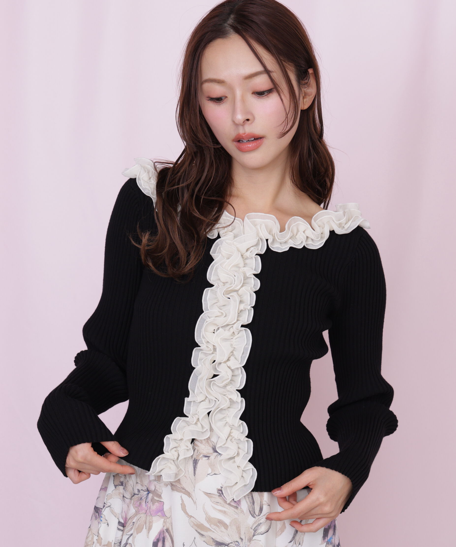  「フリルトリムニット」|ニット・セーター|