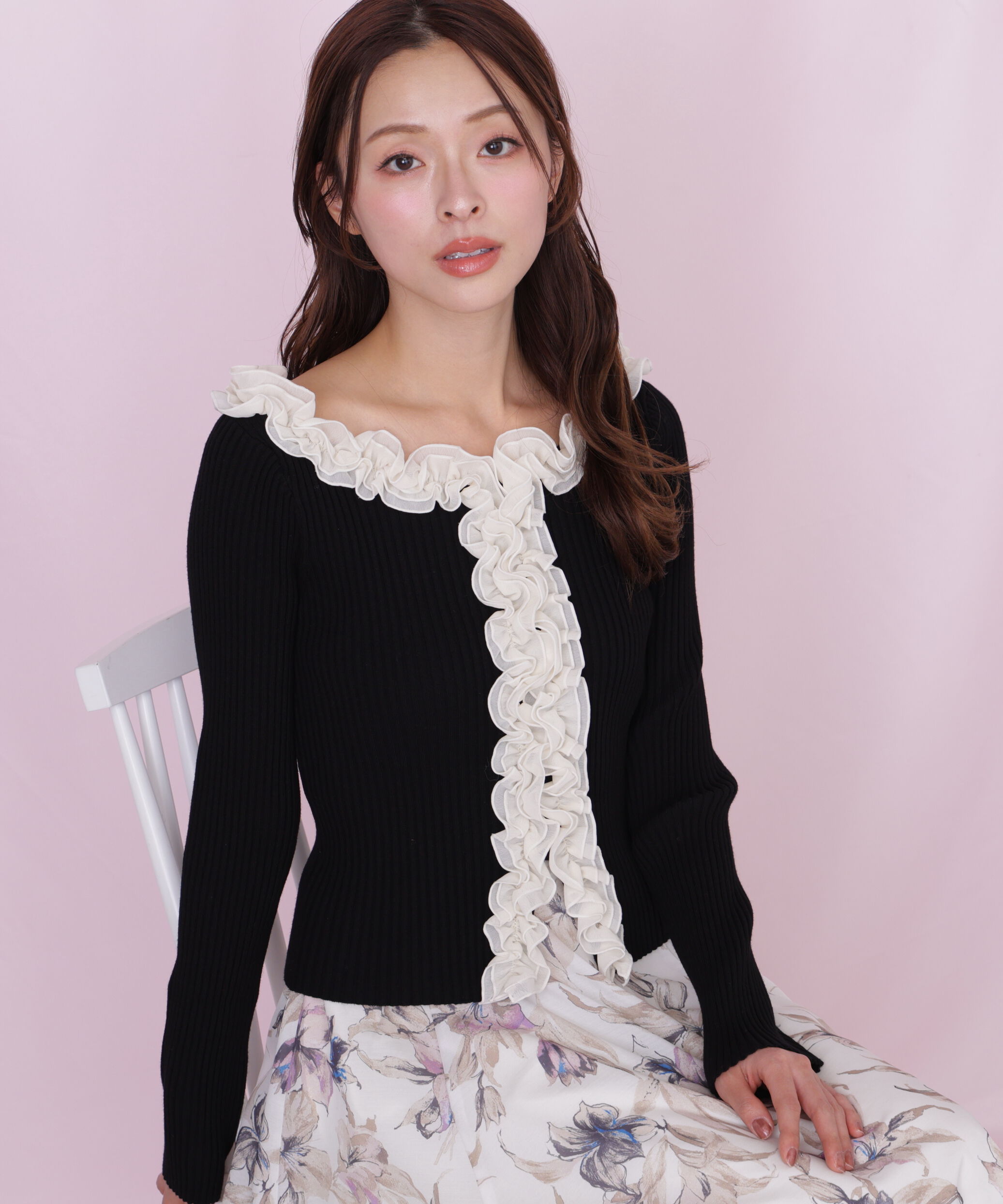  「フリルトリムニット」|ニット・セーター|