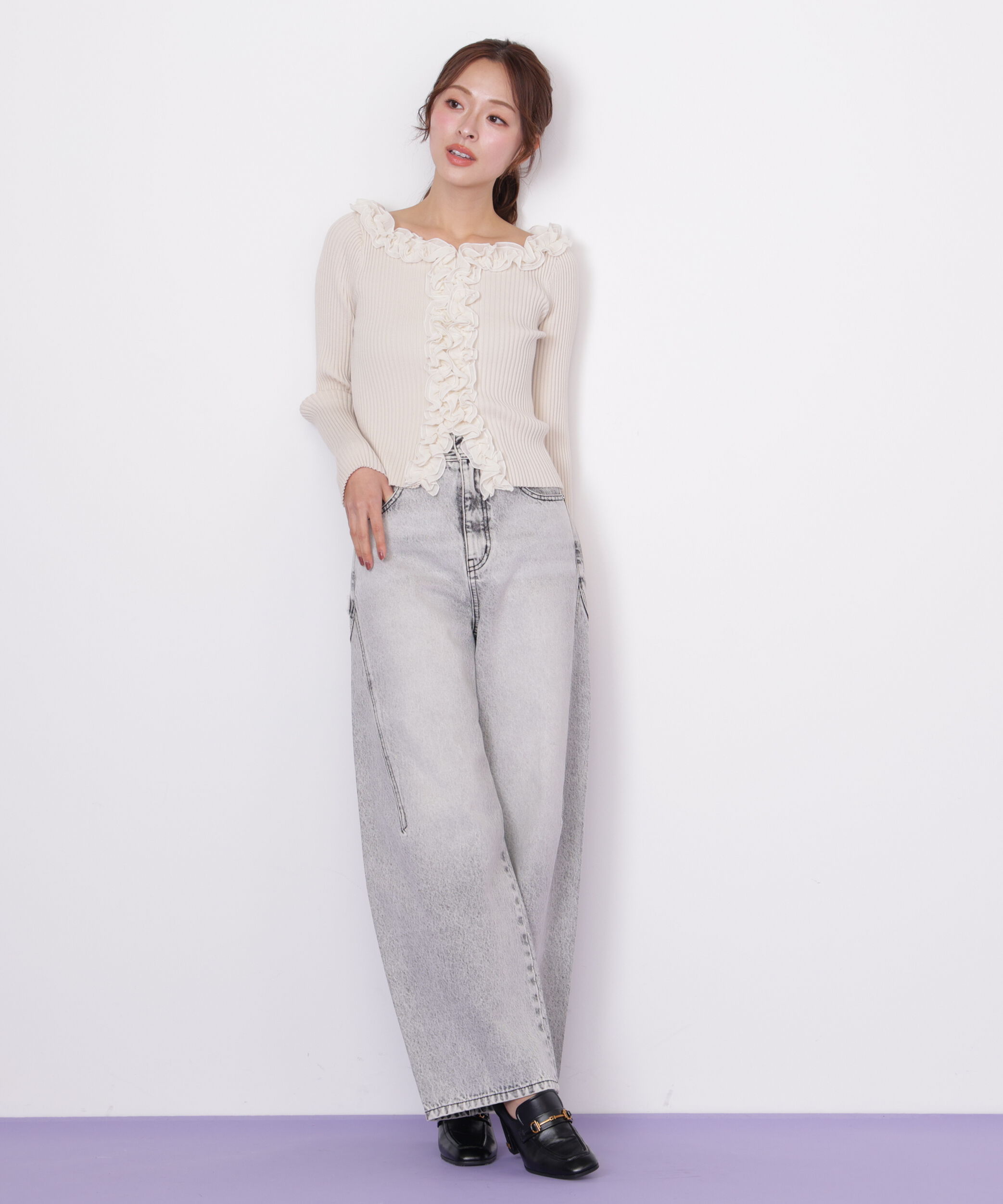  「フリルトリムニット」|ニット・セーター|