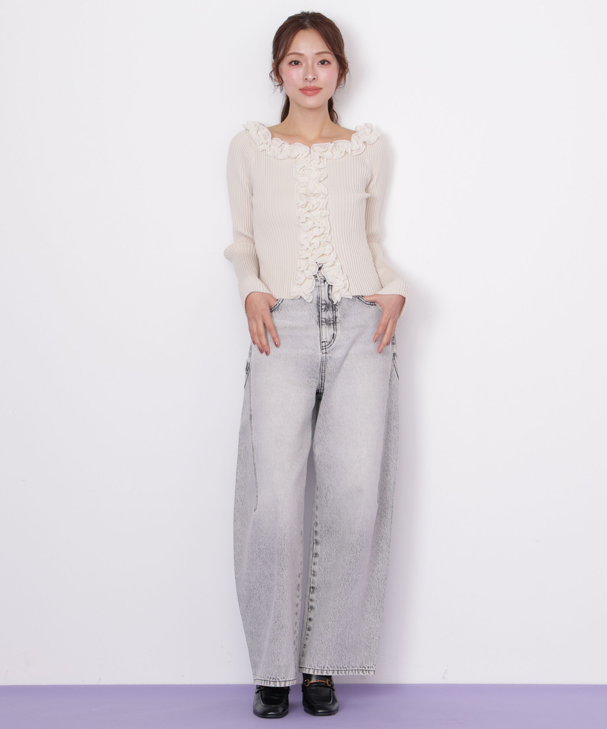  「フリルトリムニット」|ニット・セーター|