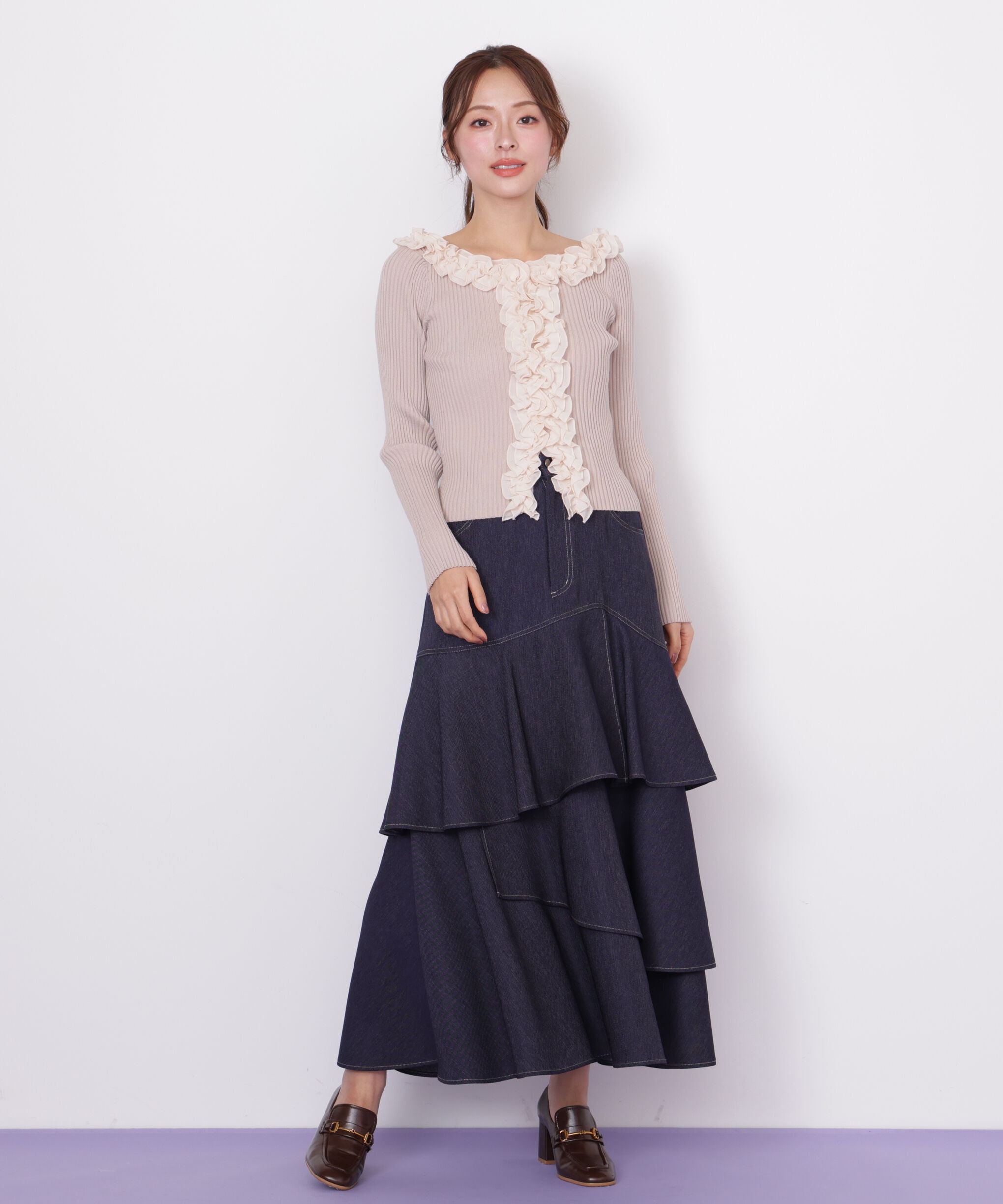  「フリルトリムニット」|ニット・セーター|