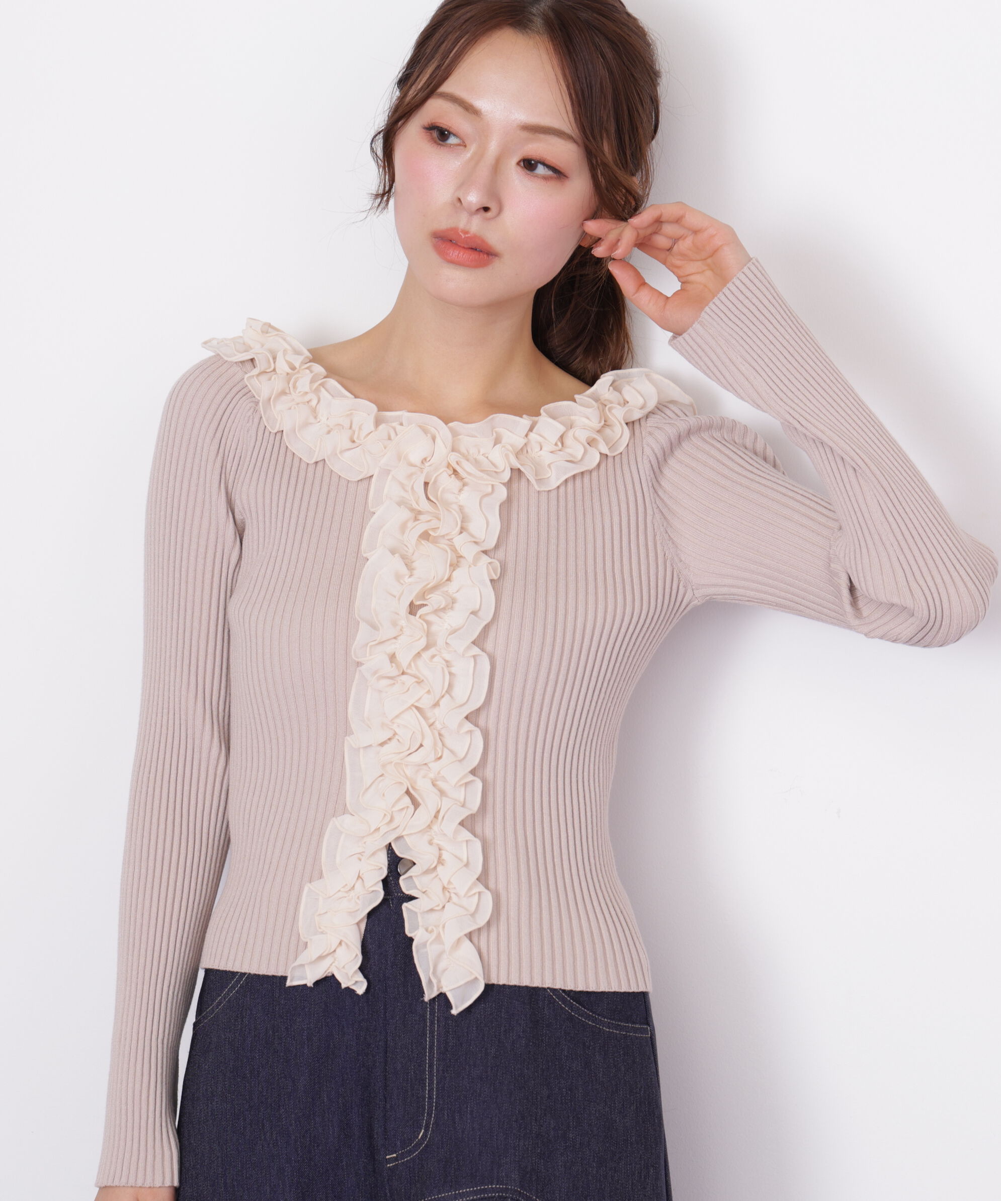  「フリルトリムニット」|ニット・セーター|