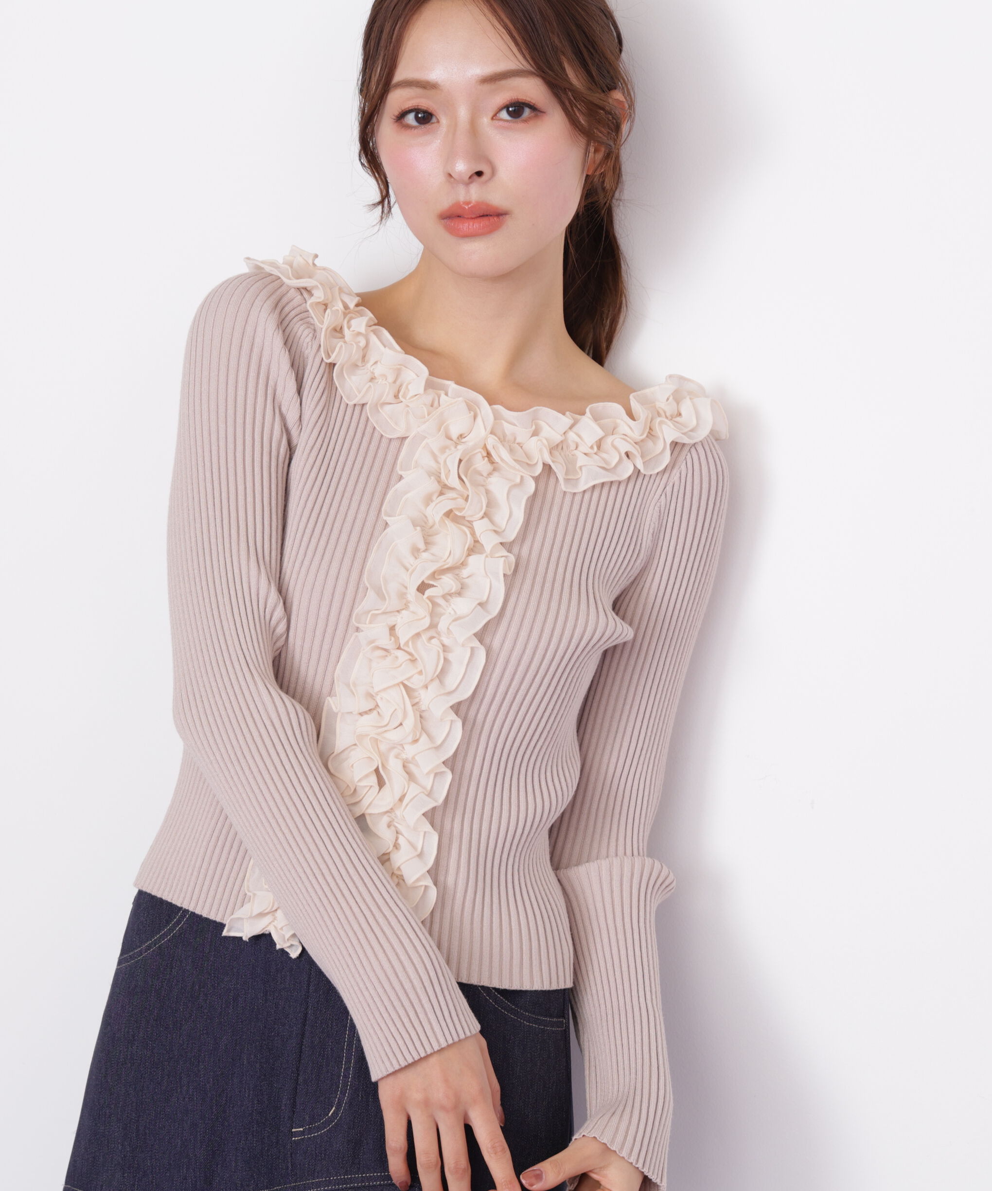  「フリルトリムニット」|ニット・セーター|