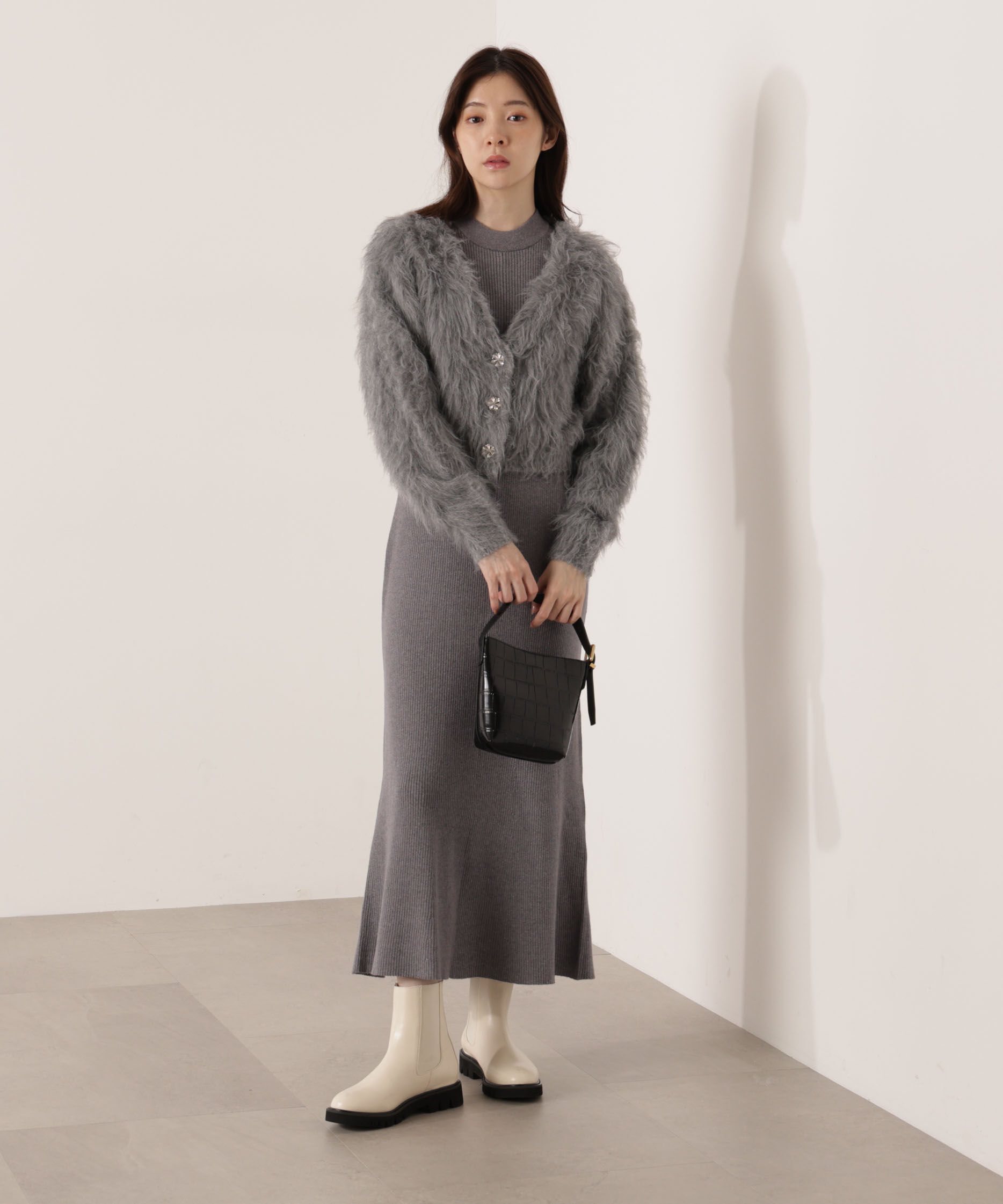 PROPORTION BODY DRESSING「シャギーカーデニットセットアップ 25AW」|ワンピース|