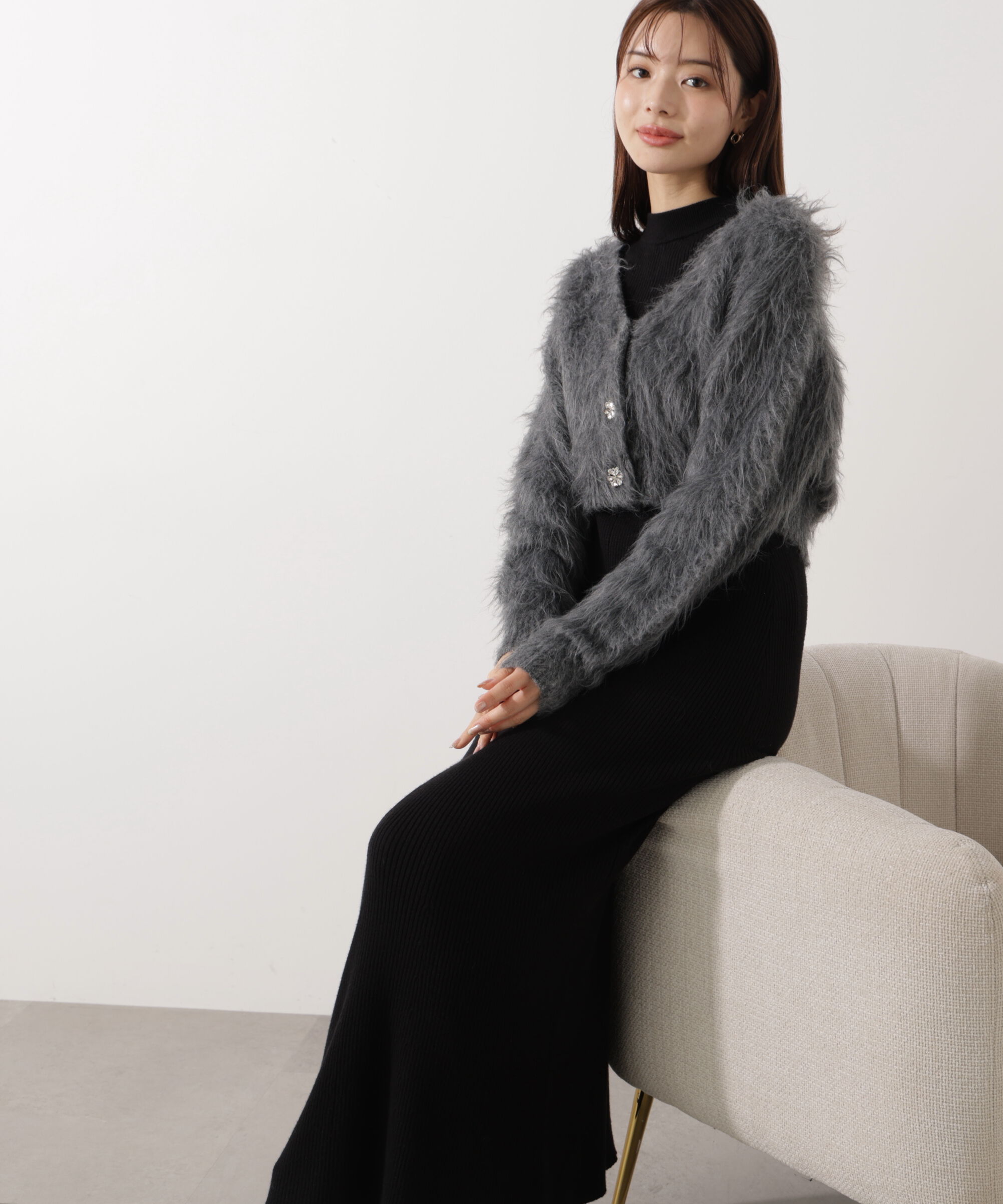 PROPORTION BODY DRESSING「シャギーカーデニットセットアップ 25AW」|ワンピース|