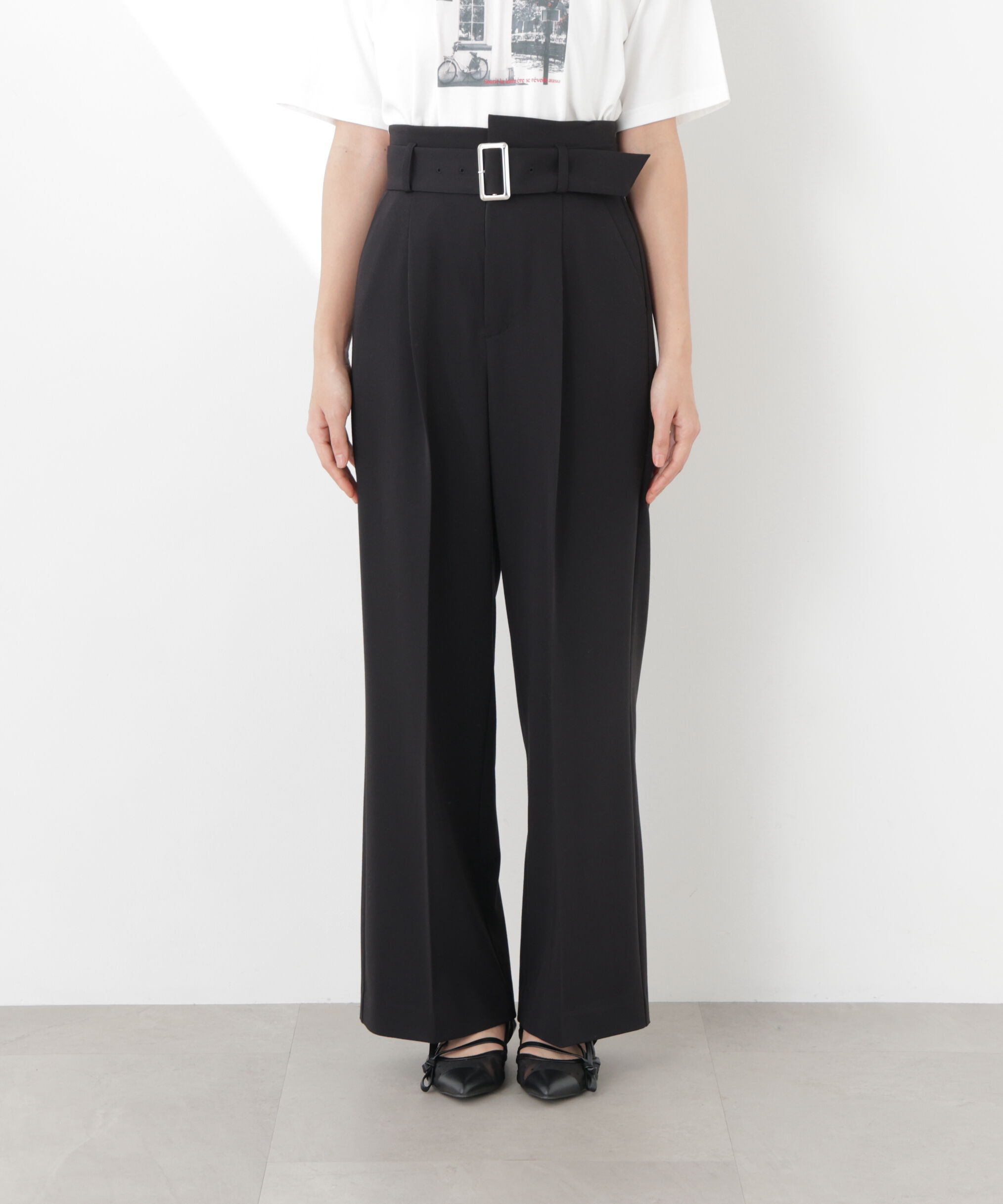 PROPORTION BODY DRESSING「＜明日香さんコラボ＞ベルト付き美脚ワイドパンツ 26SS」|その他|