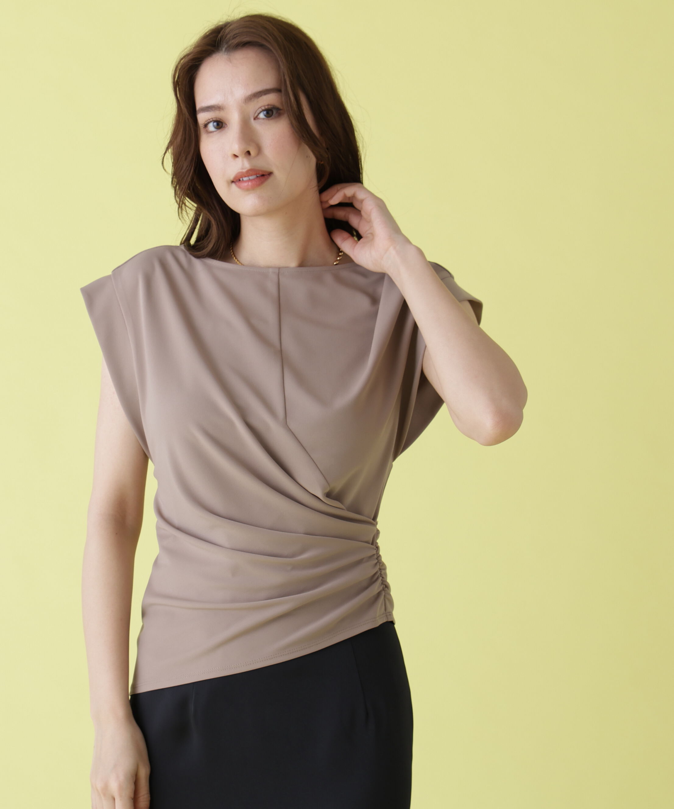  「マットポンチドレープトップス」|シャツ・ブラウス|