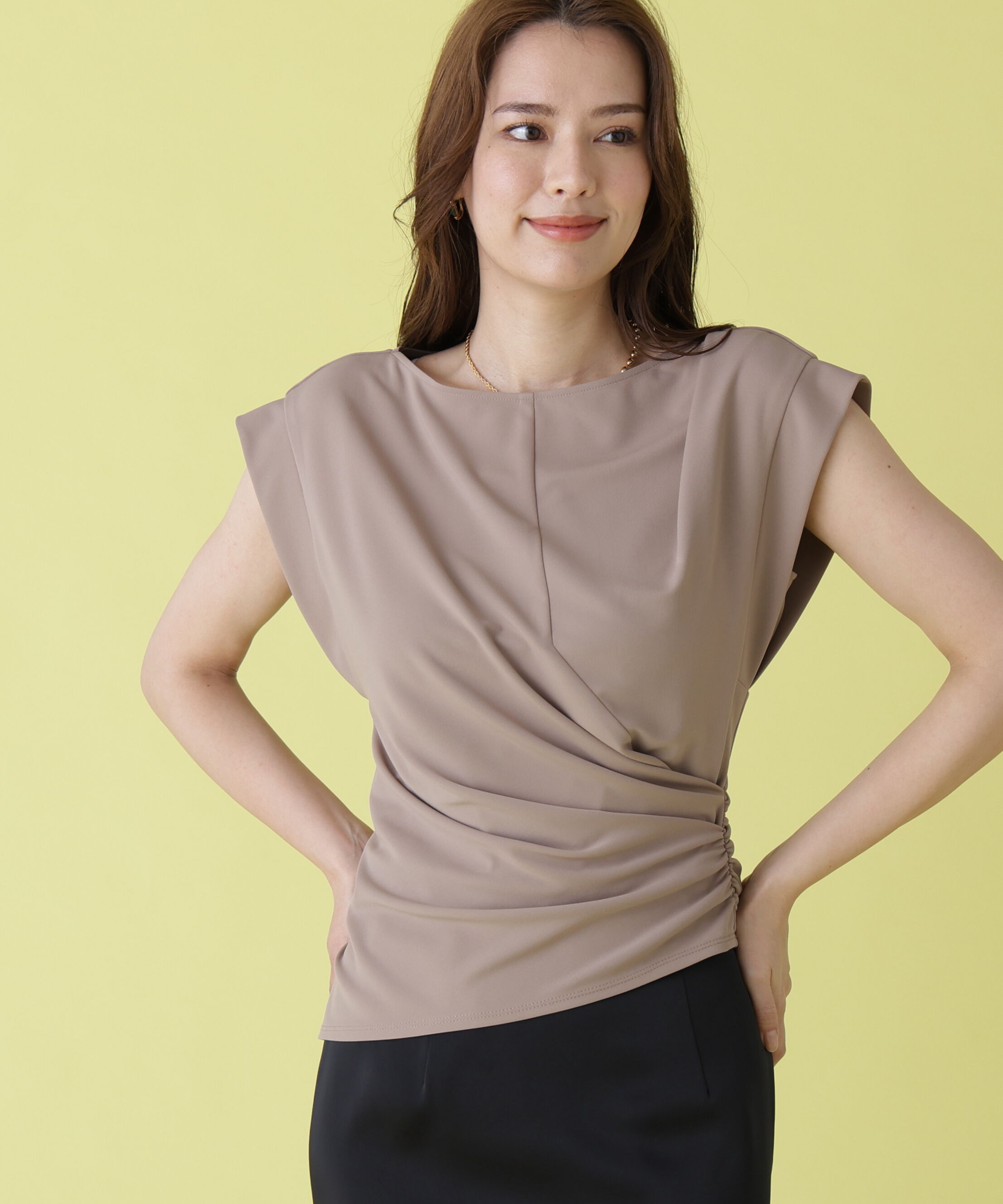  「マットポンチドレープトップス」|シャツ・ブラウス|