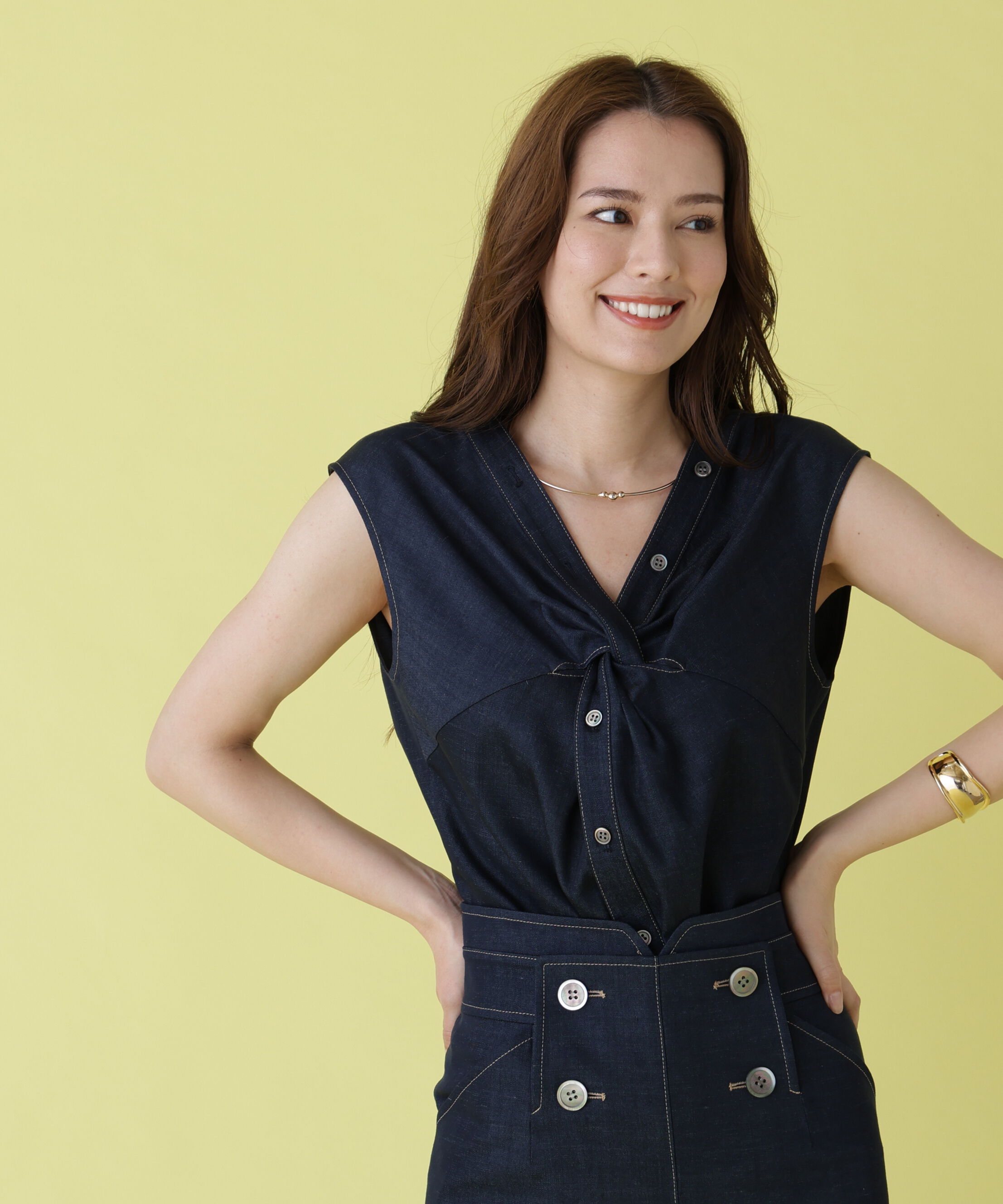  「フロントクロスブラウス」|シャツ・ブラウス|インディゴ