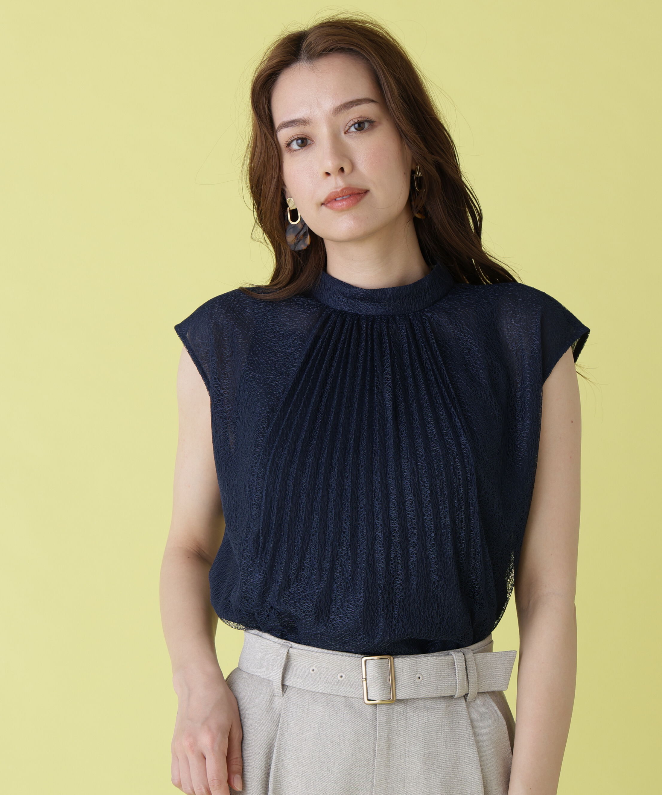  「レースプリーツブラウス」|シャツ・ブラウス|