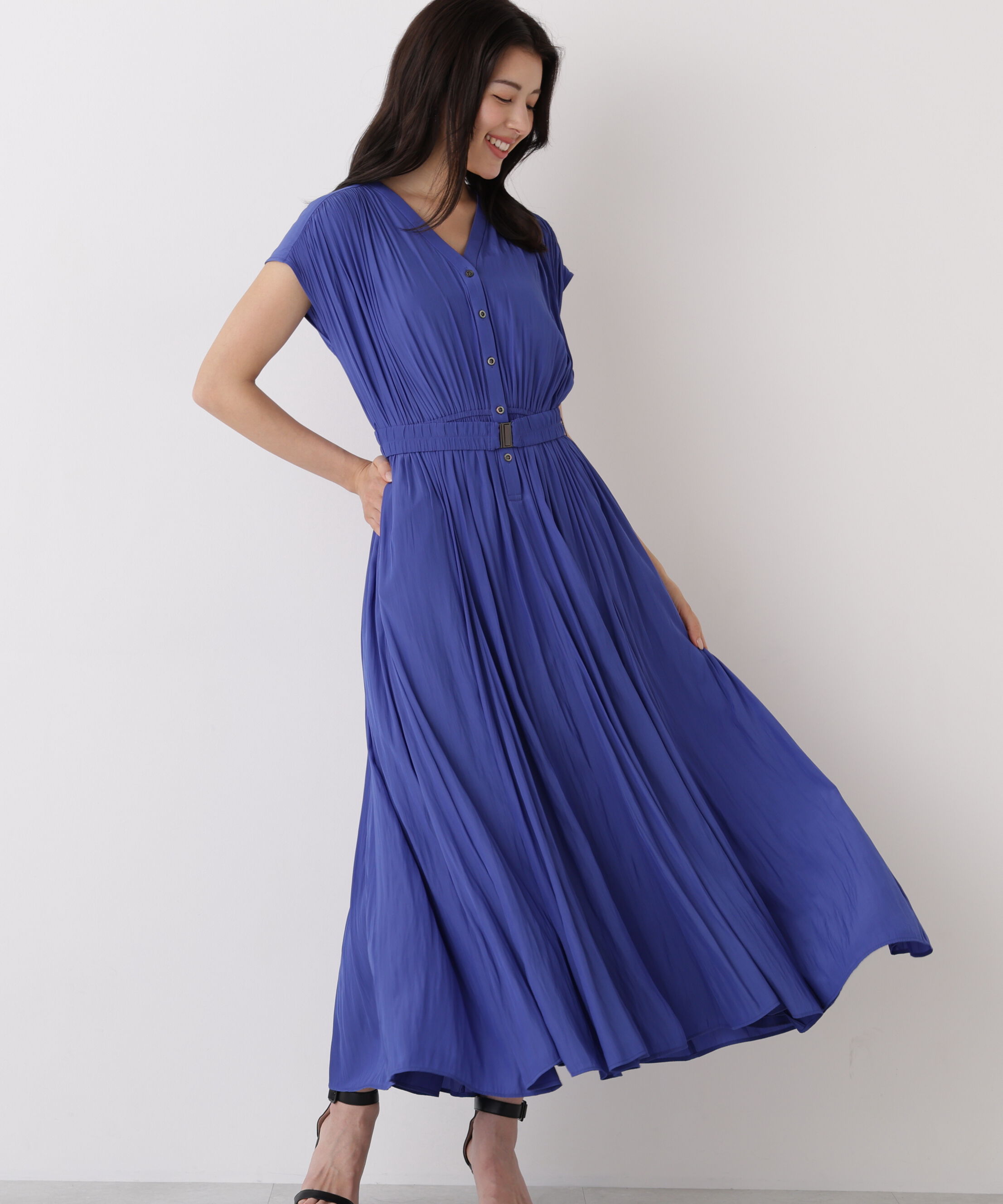  「カッセンロングフレアワンピース」|ワンピース|