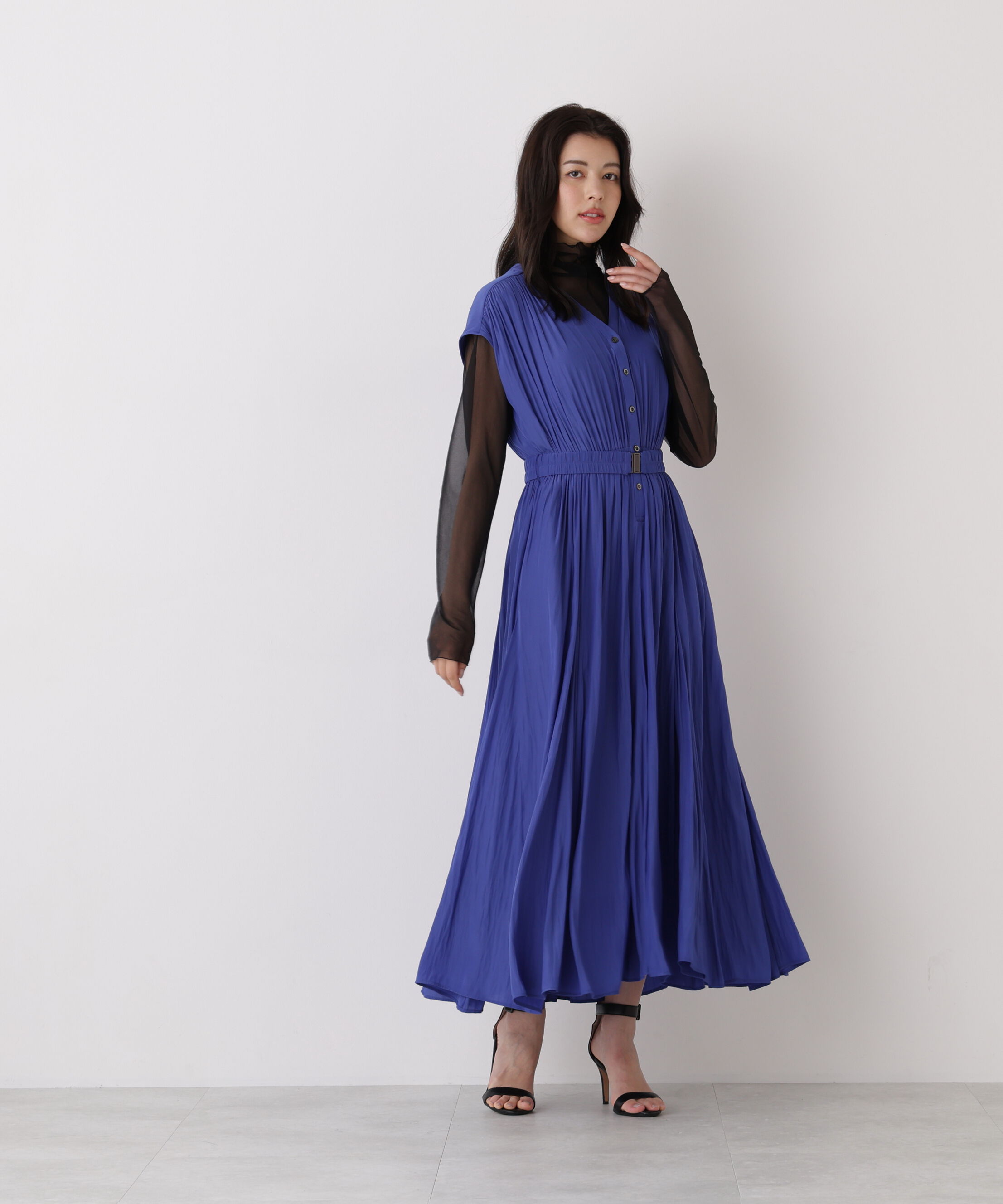  「カッセンロングフレアワンピース」|ワンピース|