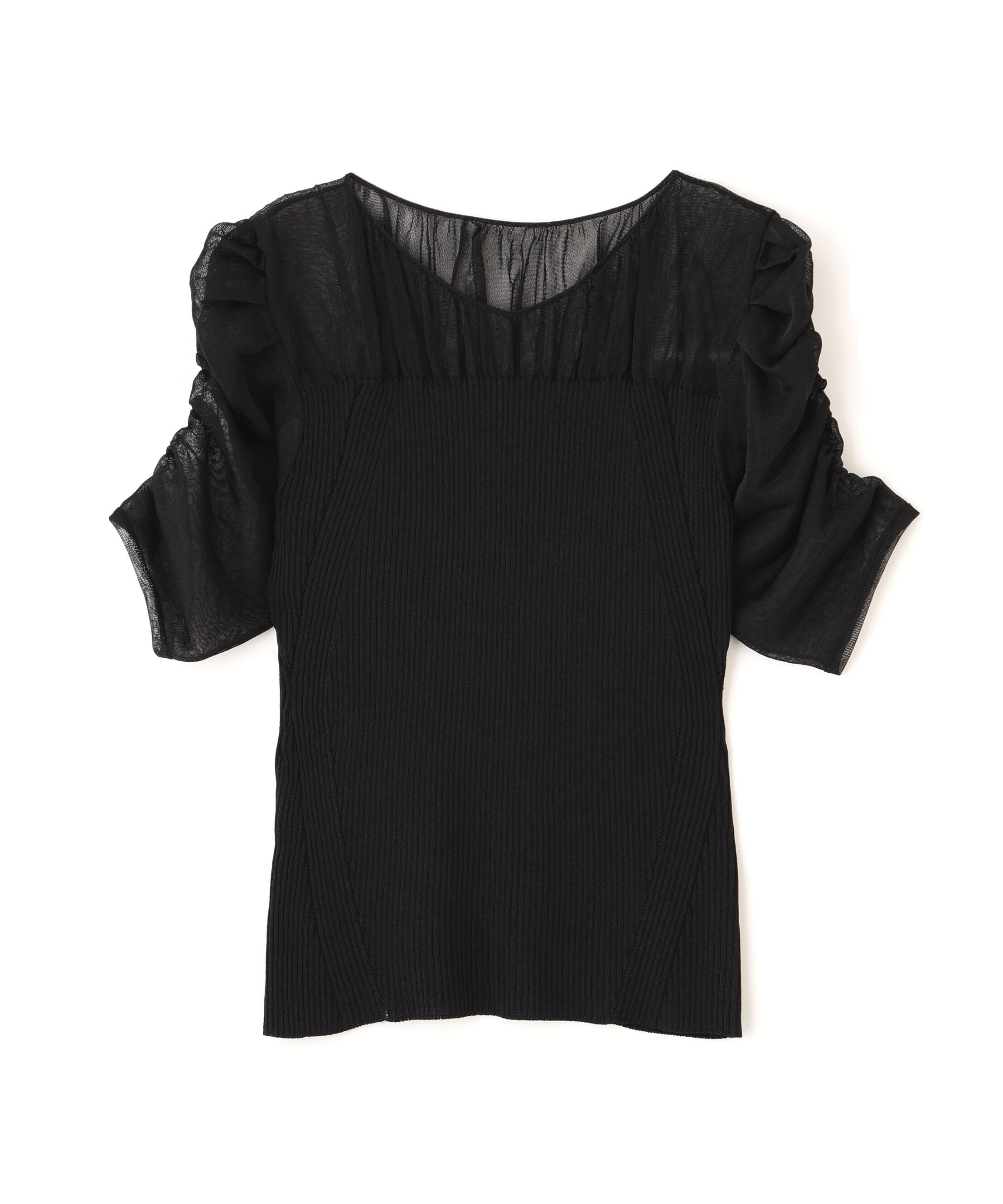  「ラメニットシアーコンビプルオーバー」|ニット・セーター|