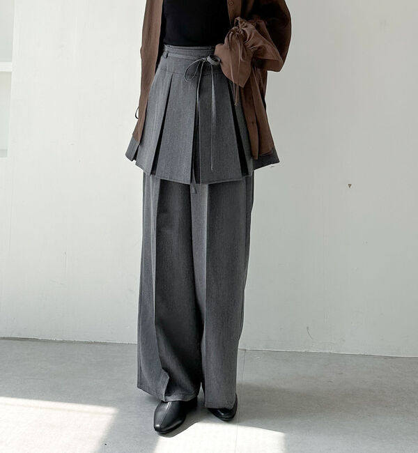 archives「プリーツスカート付レイヤードスラックス」|チノ|