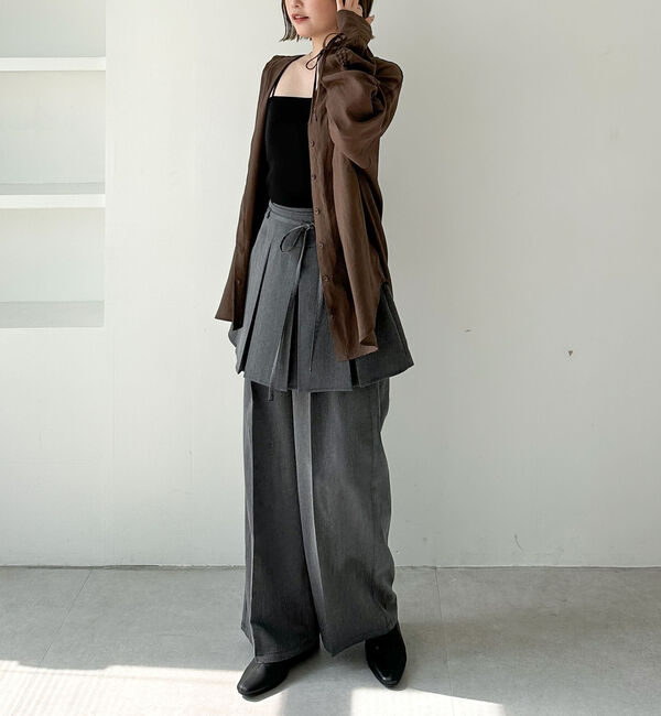 archives「プリーツスカート付レイヤードスラックス」|チノ|