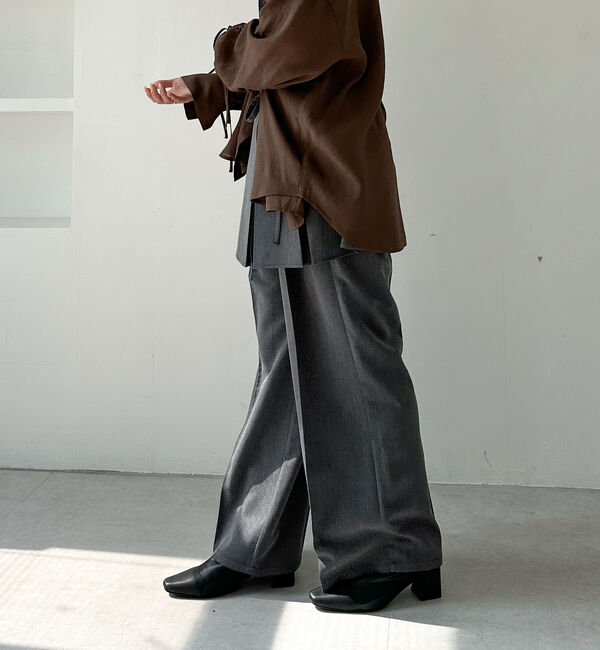 archives「プリーツスカート付レイヤードスラックス」|チノ|