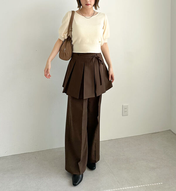archives「プリーツスカート付レイヤードスラックス」|チノ|