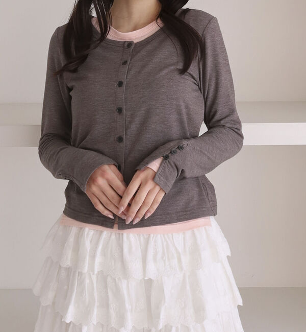 archives「シアーカットカーデ／ロングスリーブＴＯＰＳ」|カーディガン|GRAY