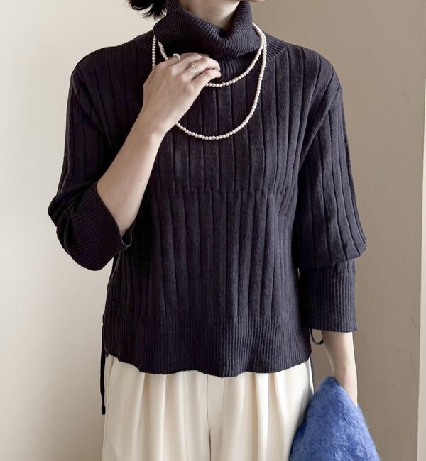 Doux archives「オフタートルワイドリブニット」|ニット・セーター|