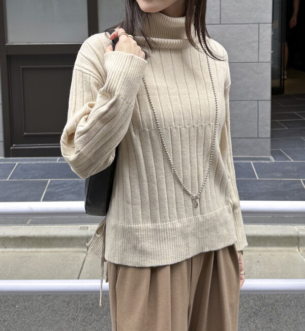 Doux archives「オフタートルワイドリブニット」|ニット・セーター|