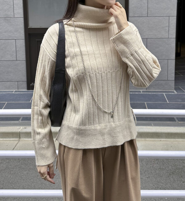 Doux archives「オフタートルワイドリブニット」|ニット・セーター|