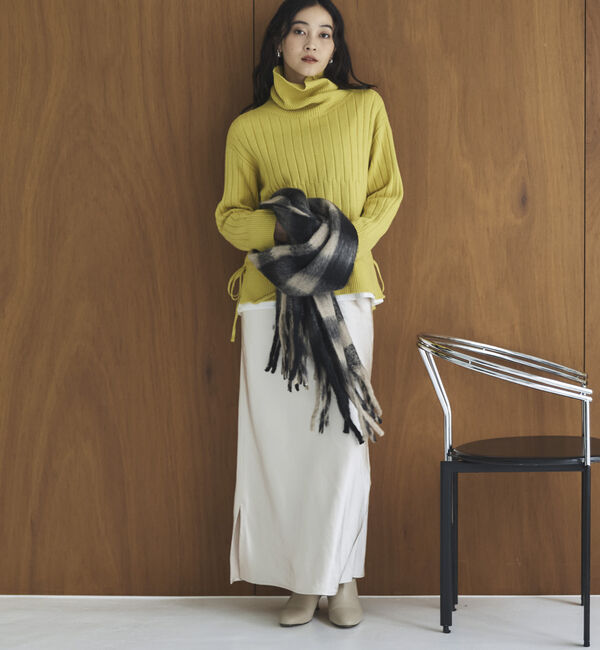 Doux archives「オフタートルワイドリブニット」|ニット・セーター|