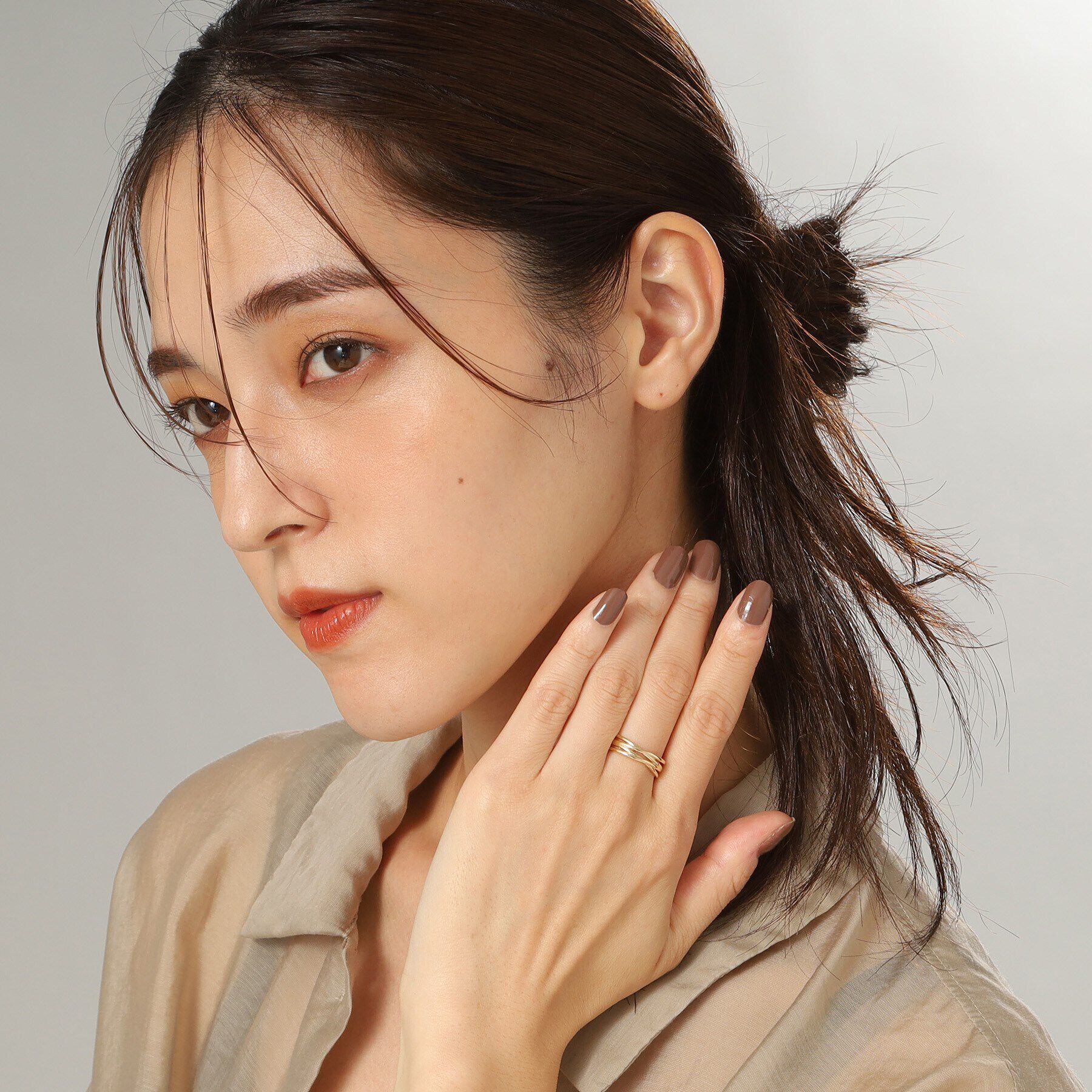 COCOSHNIK「K10ブランチクロス リング」|リング|