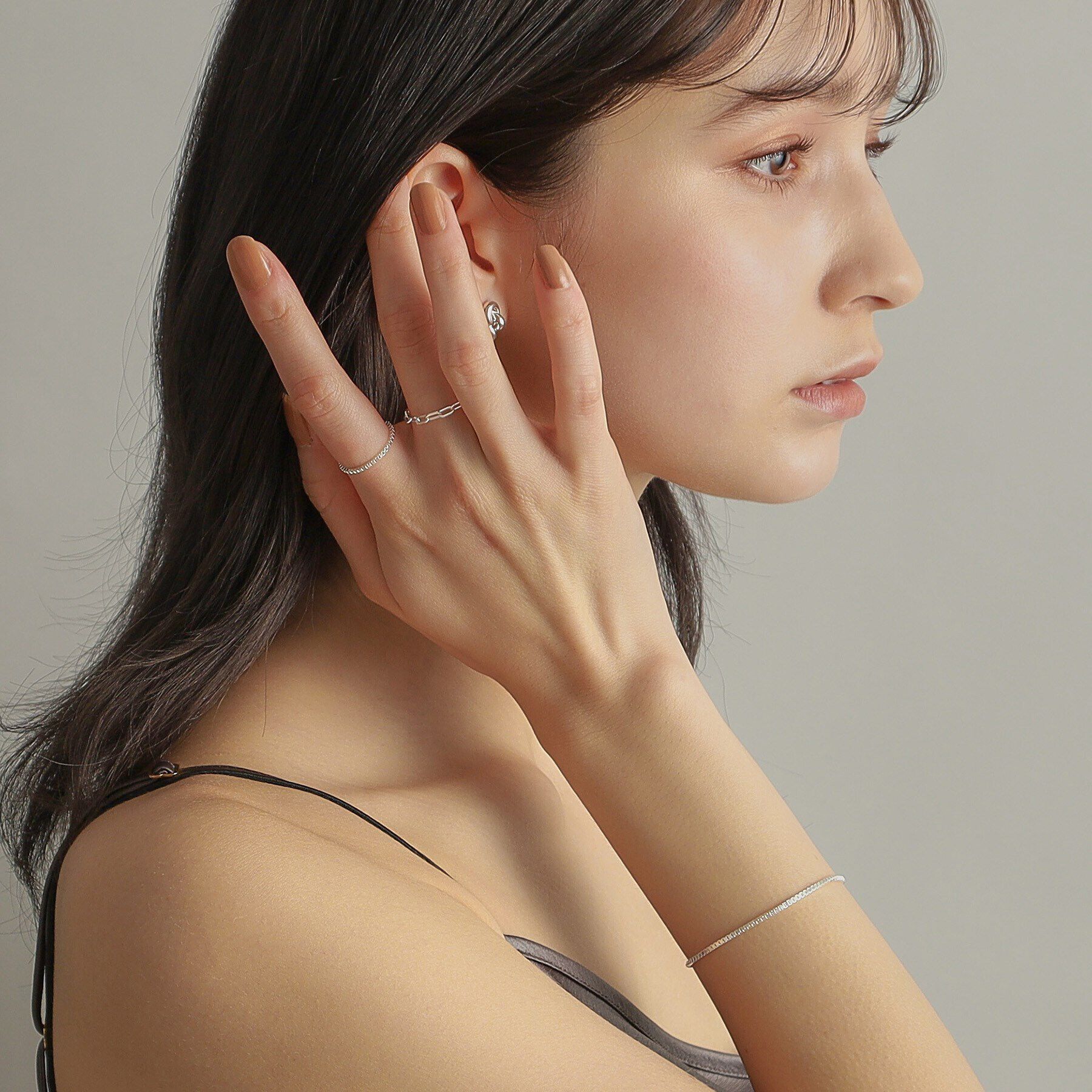 COCOSHNIK ONKITSCH「シルバー チェーンリング フラットケーブル」|リング|