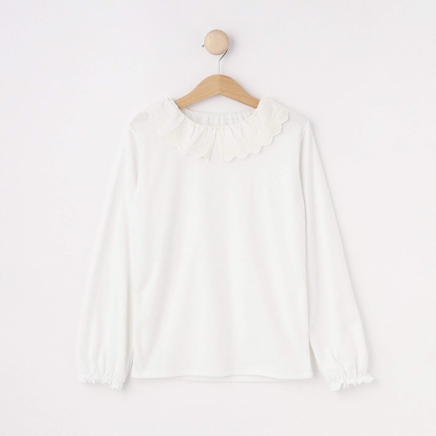 SHOO･LA･RUE「【100-140cm/プチセレ】レース衿インナープルオーバー」|Tシャツ・カットソー|