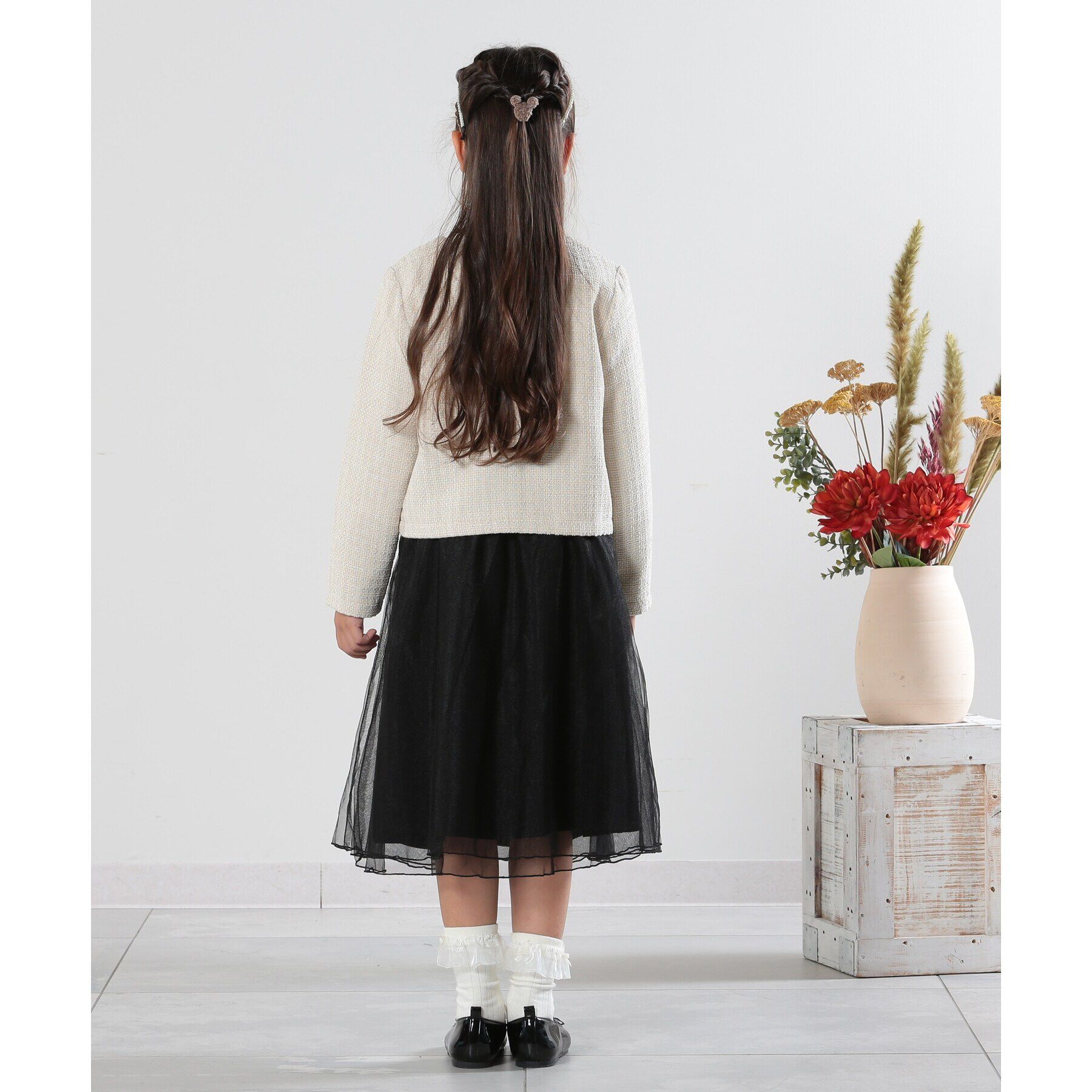 SHOO･LA･RUE「【100-140cm/プチセレ】ラメチュールスカート」|スカート|