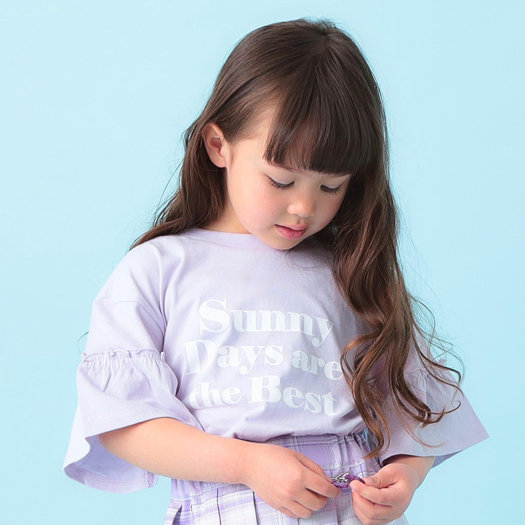 SHOO･LA･RUE「【100-150cm】フリルロゴTシャツ」|Tシャツ・カットソー|