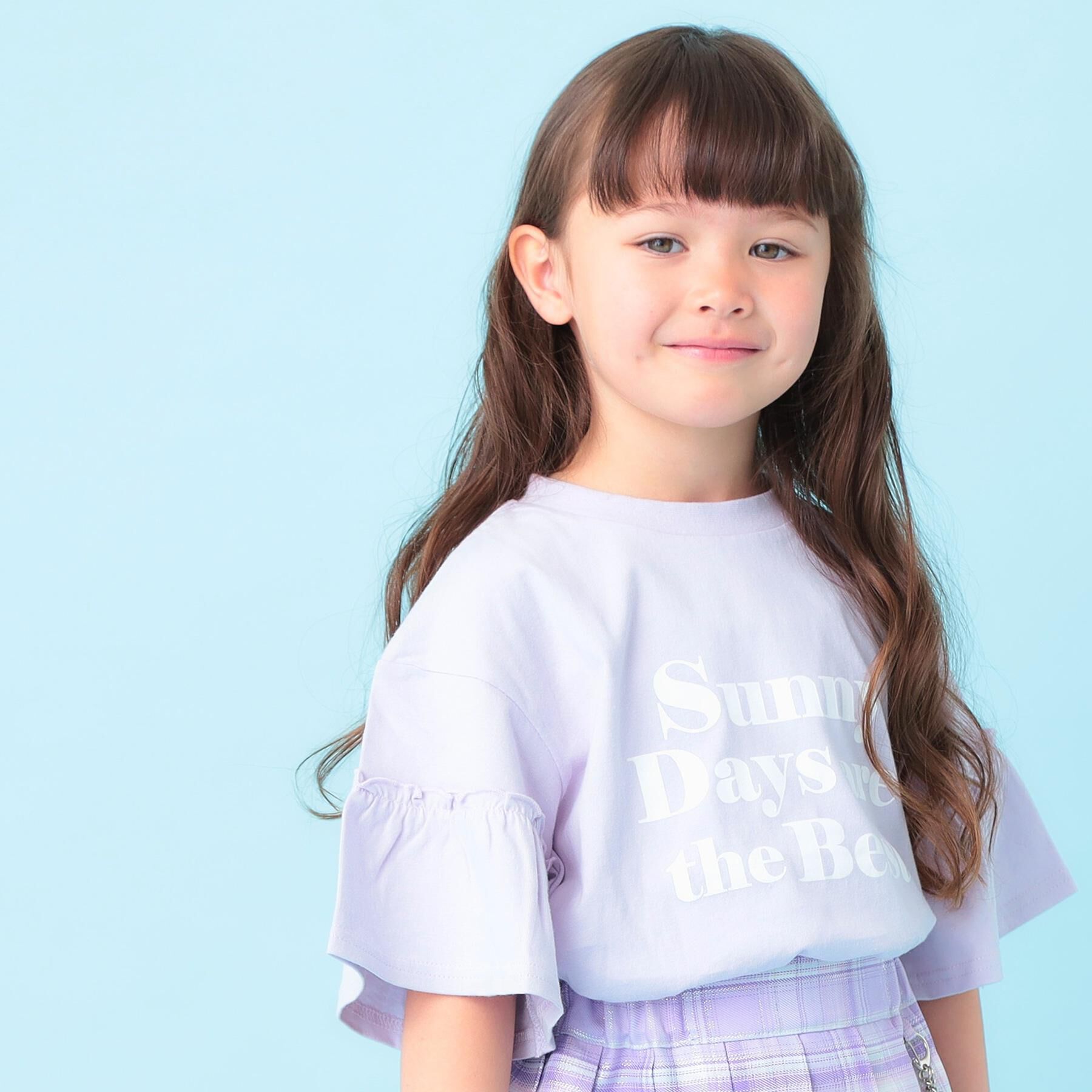 SHOO･LA･RUE「【100-150cm】フリルロゴTシャツ」|Tシャツ・カットソー|