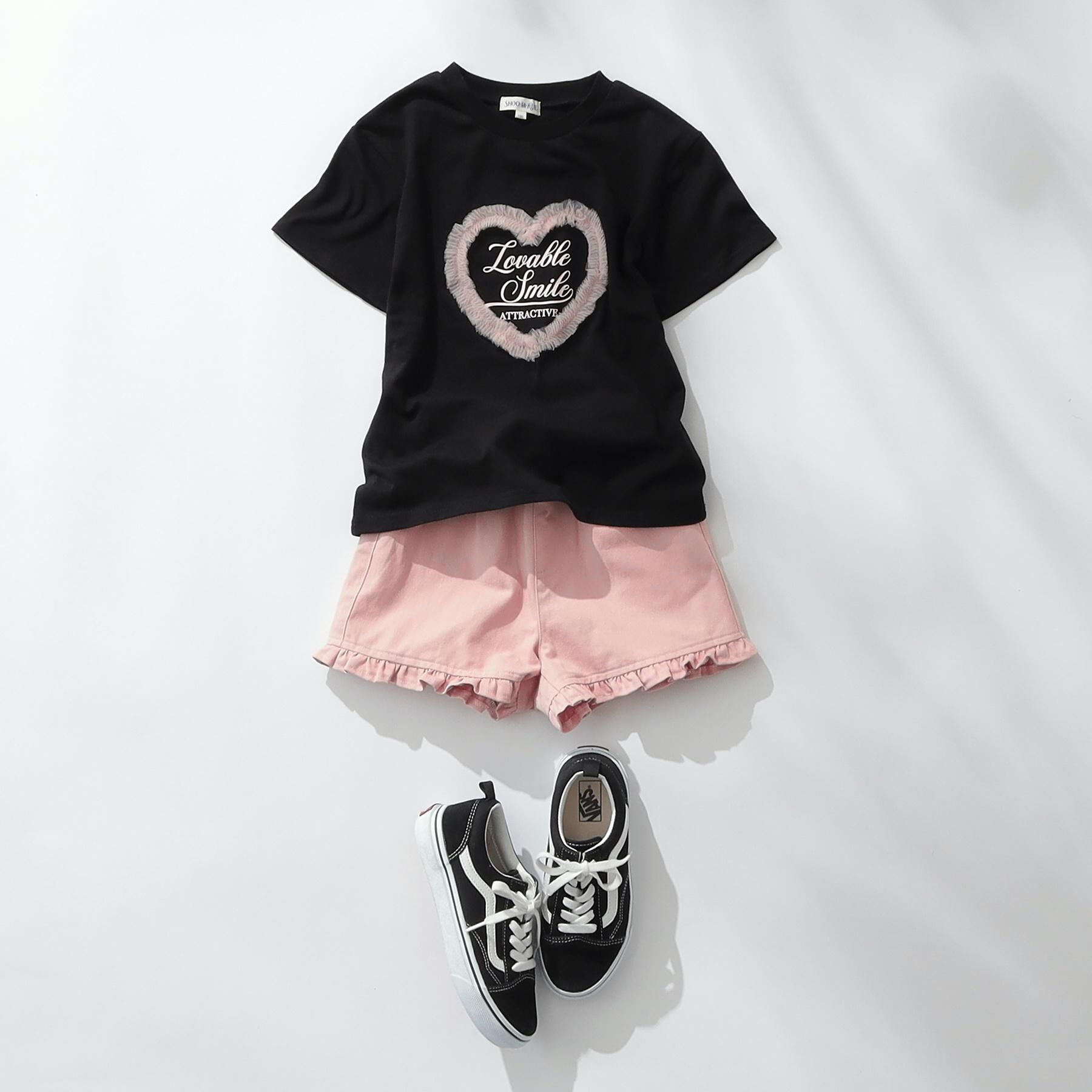 SHOO･LA･RUE「【100-150cm】フリルショートパンツ」|キュロット|