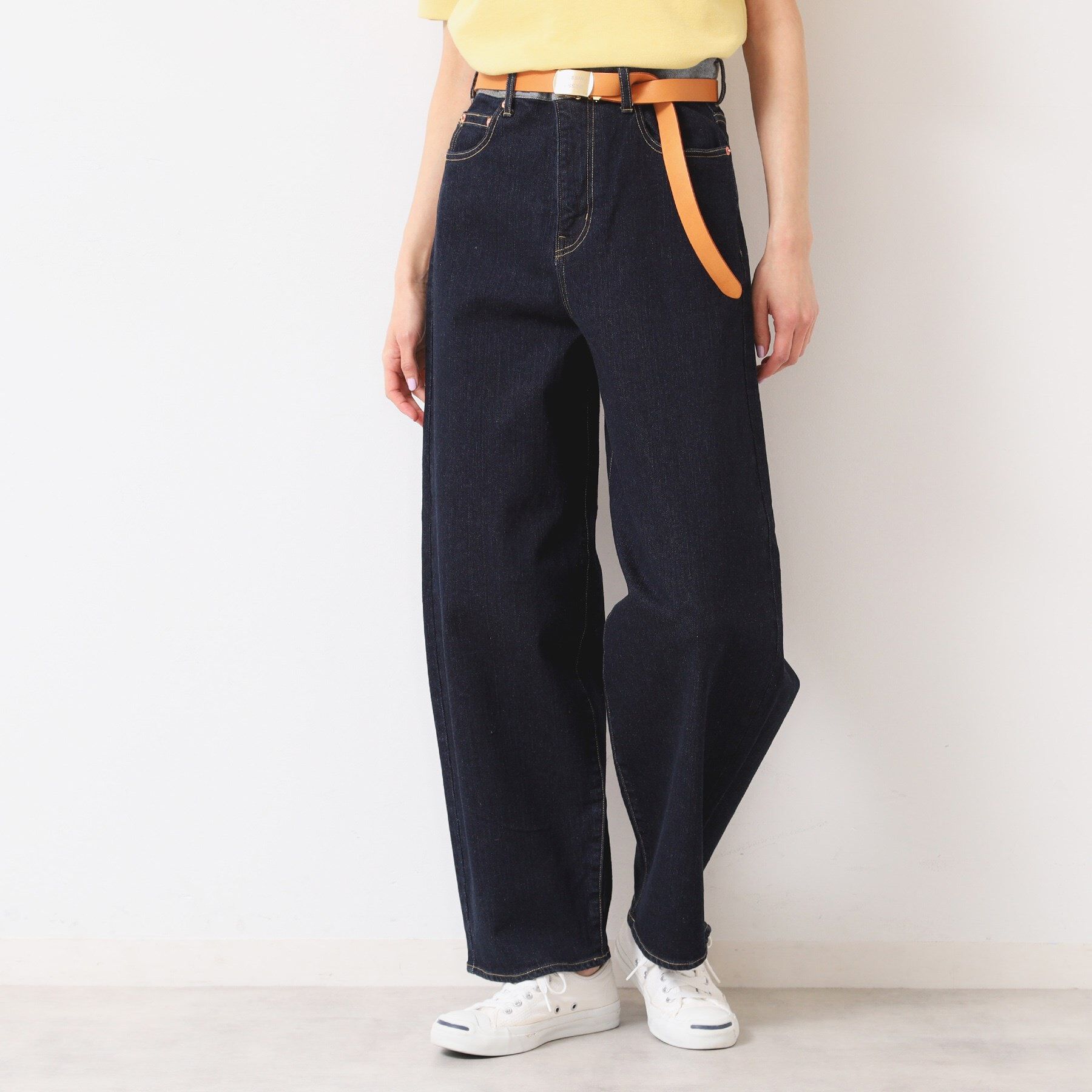 Dessin「【洗える】デニムカーブパンツ」|デニム|ネイビー(094)