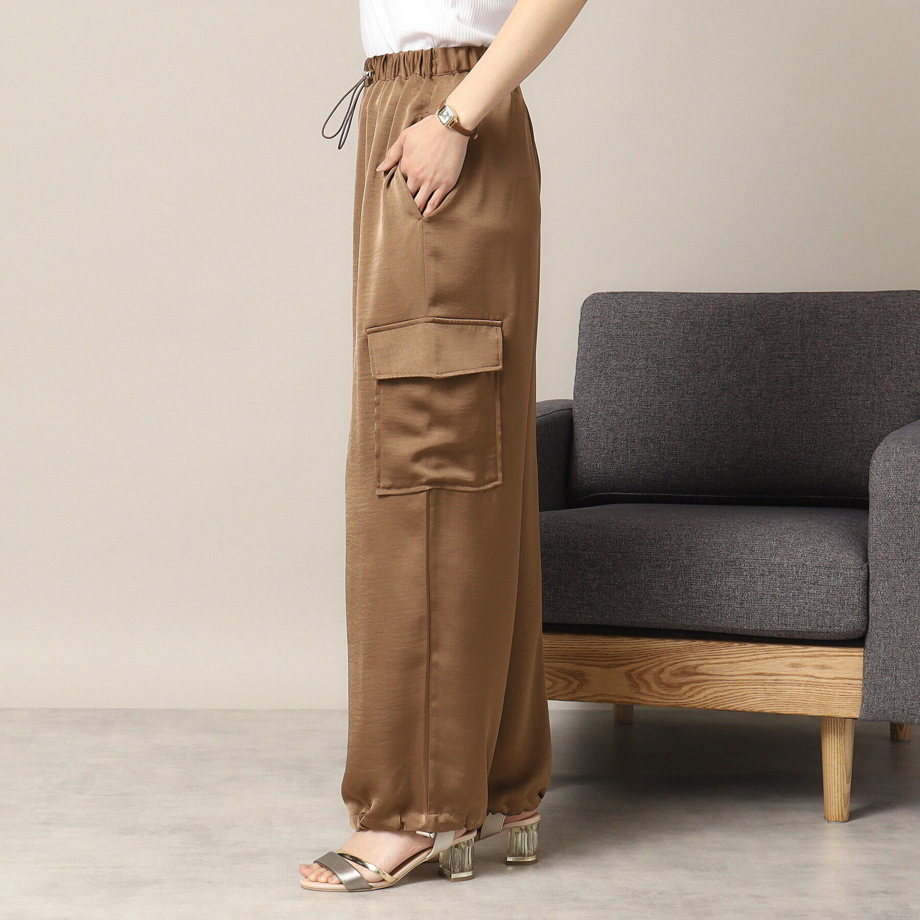 ITS&rsquo;DEMO「【ウエストゴム／手洗い可】サテンパンツ」|その他|