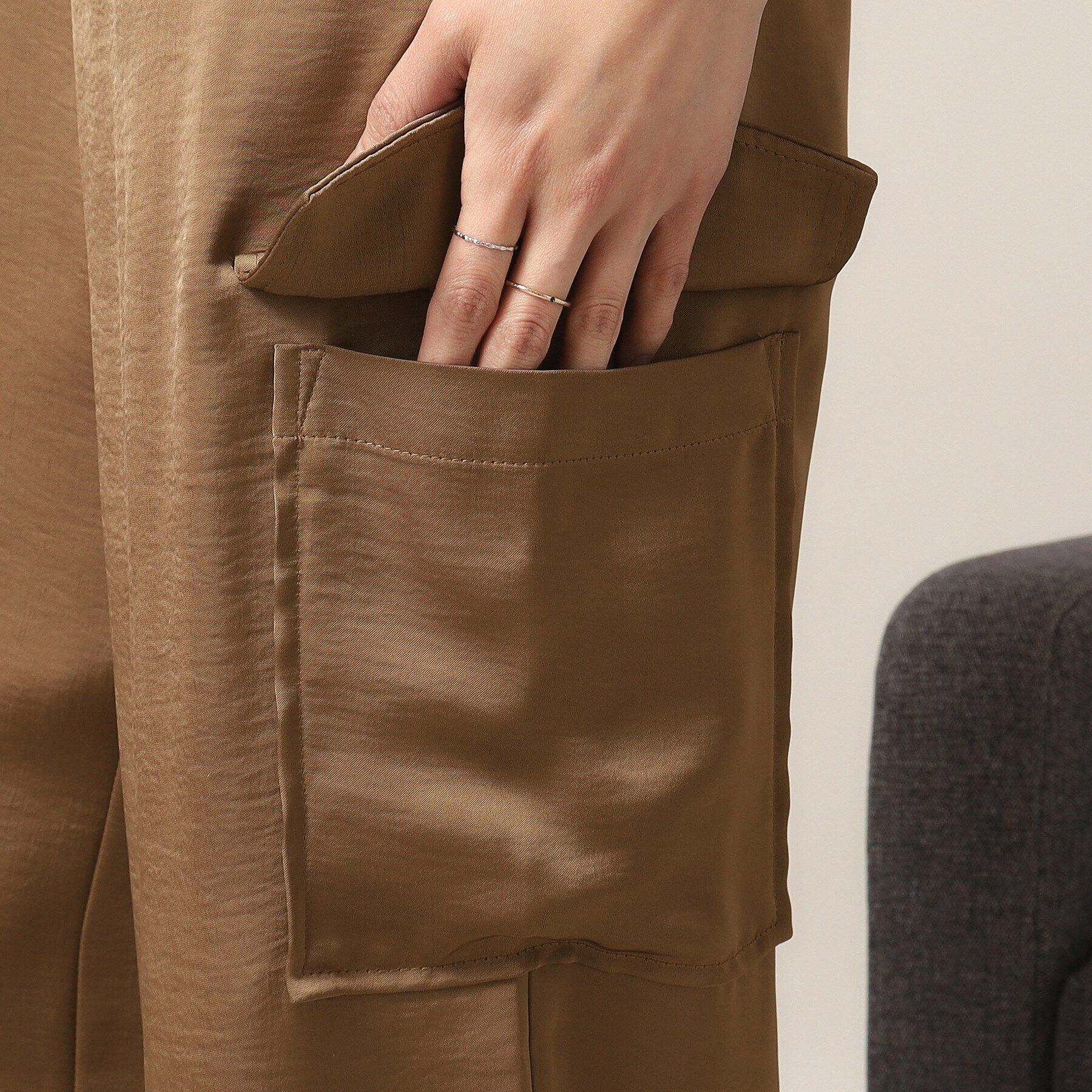 ITS&rsquo;DEMO「【ウエストゴム／手洗い可】サテンパンツ」|その他|