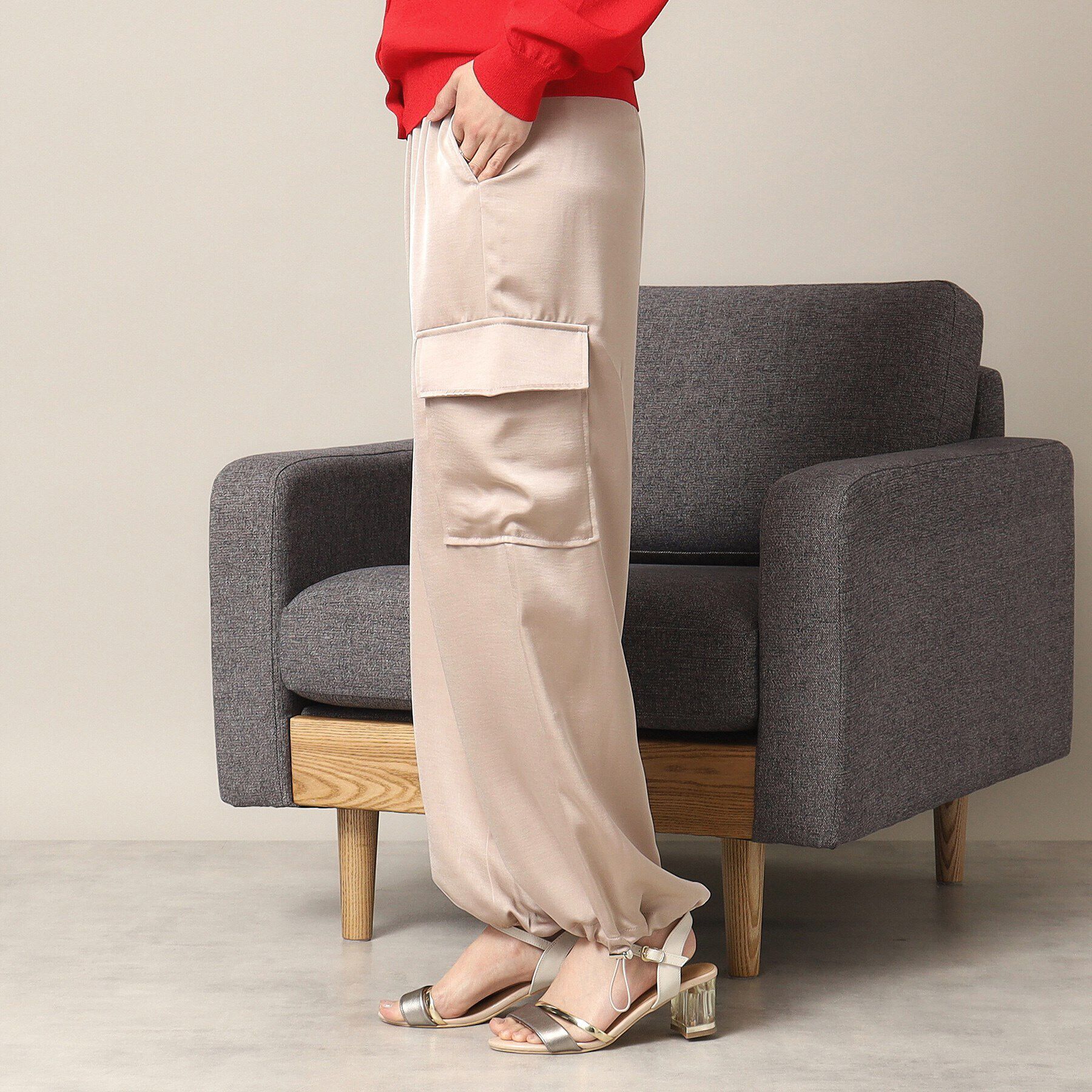 ITS&rsquo;DEMO「【ウエストゴム／手洗い可】サテンパンツ」|その他|