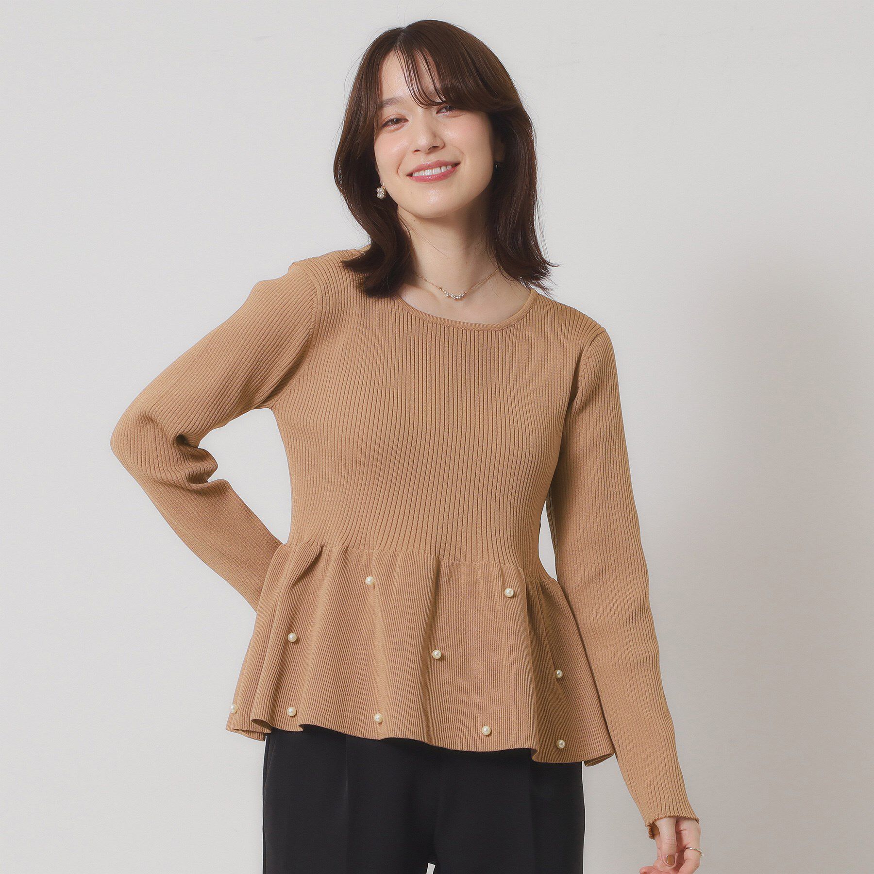 ITS&rsquo;DEMO「【手洗い可】ペプラムニット」|ニット・セーター|