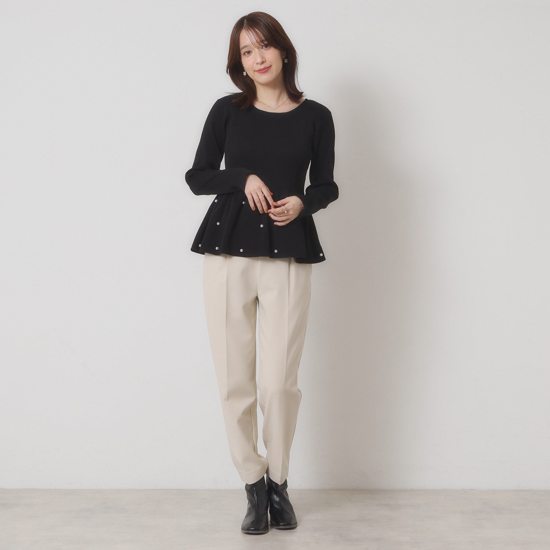 ITS&rsquo;DEMO「【手洗い可】ペプラムニット」|ニット・セーター|