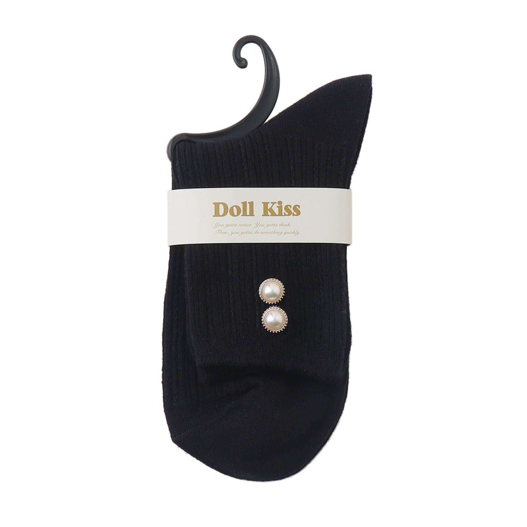 Doll Kiss「バックパール調付ソックス　靴下」|ソックス|ブラック(019)