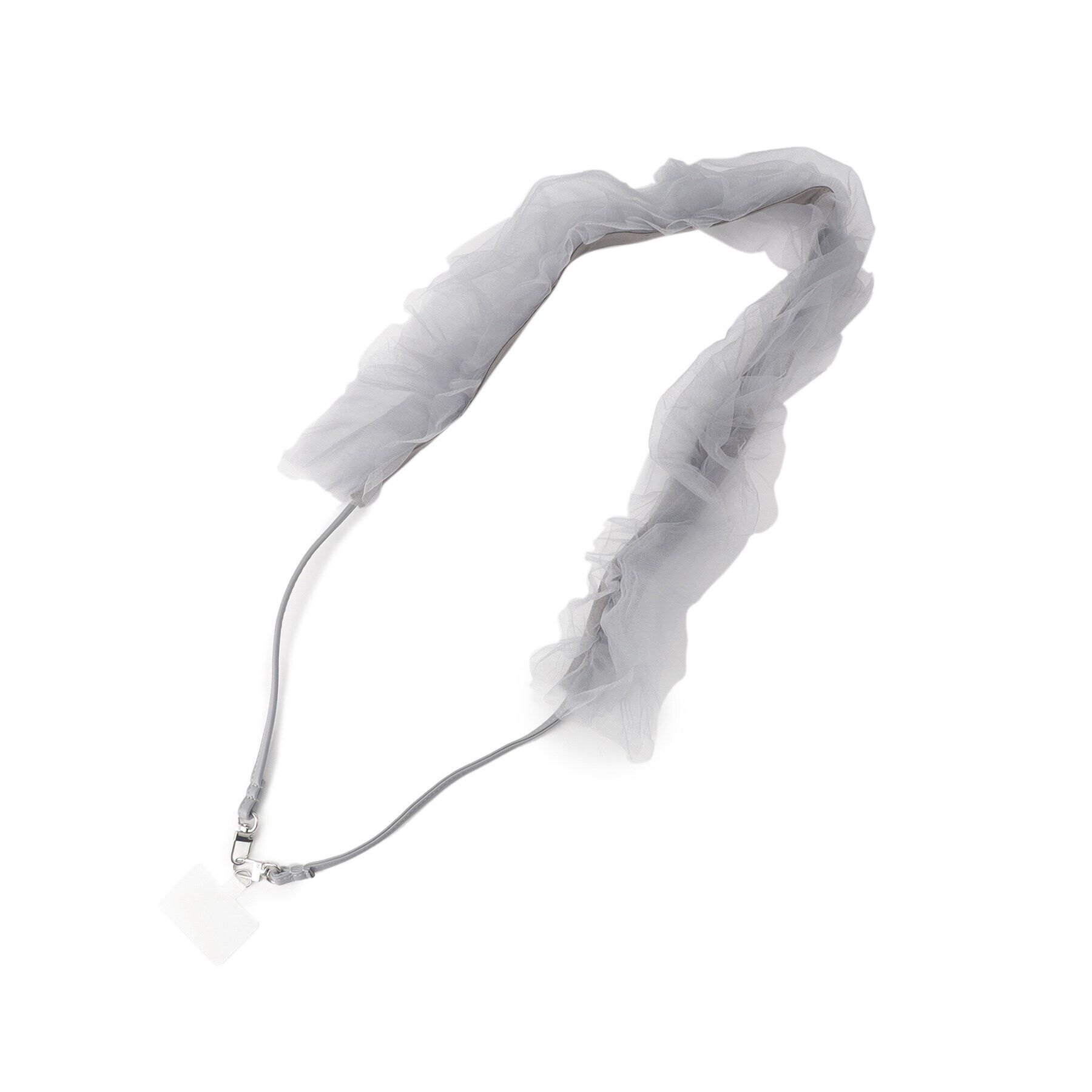 Grandedge「チュールフリルストラップ スマホショルダー スマホアクセサリー」|ストラップ|ｸﾞﾚｰ(012)