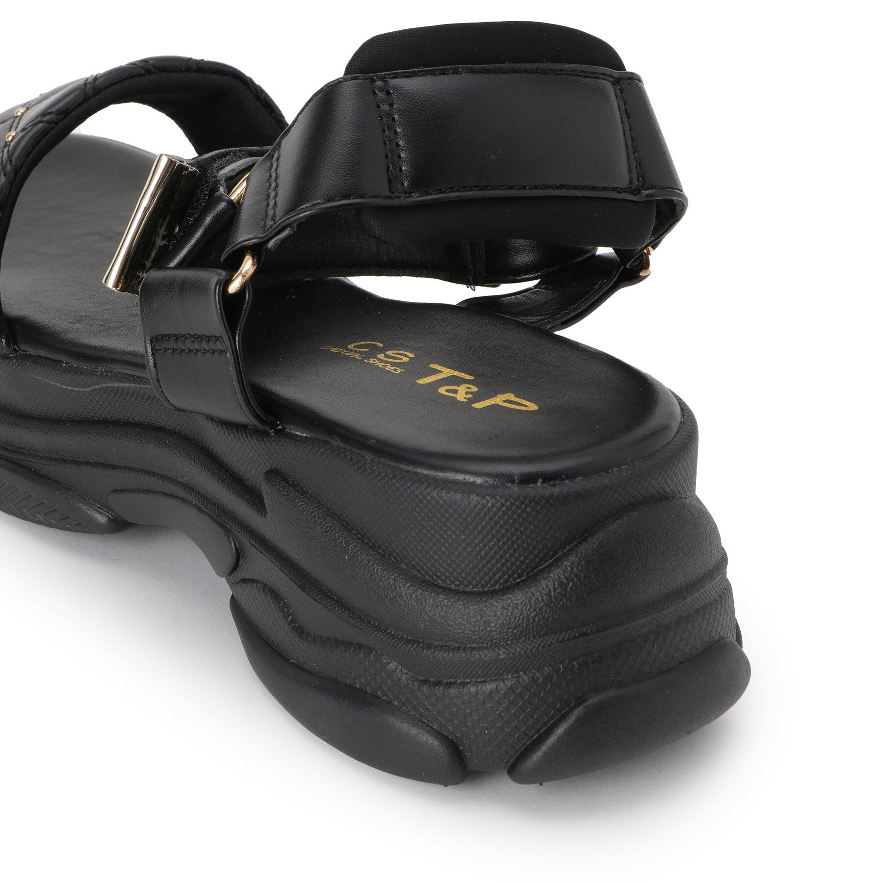 csT&P「キルティング 面ファスナーストラップサンダル」|サンダル|