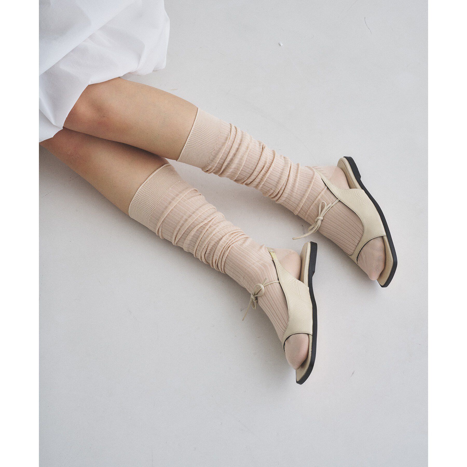 CODE A「piedi nudi｜BRIGHT RIB HIGH SOX」|ソックス|