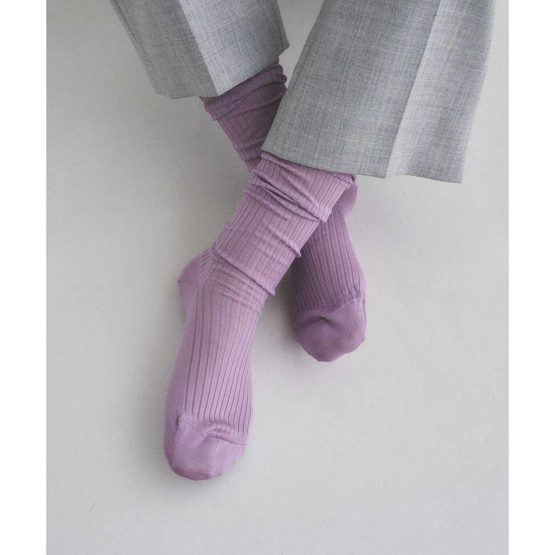 CODE A「piedi nudi｜BRIGHT RIB HIGH SOX」|ソックス|