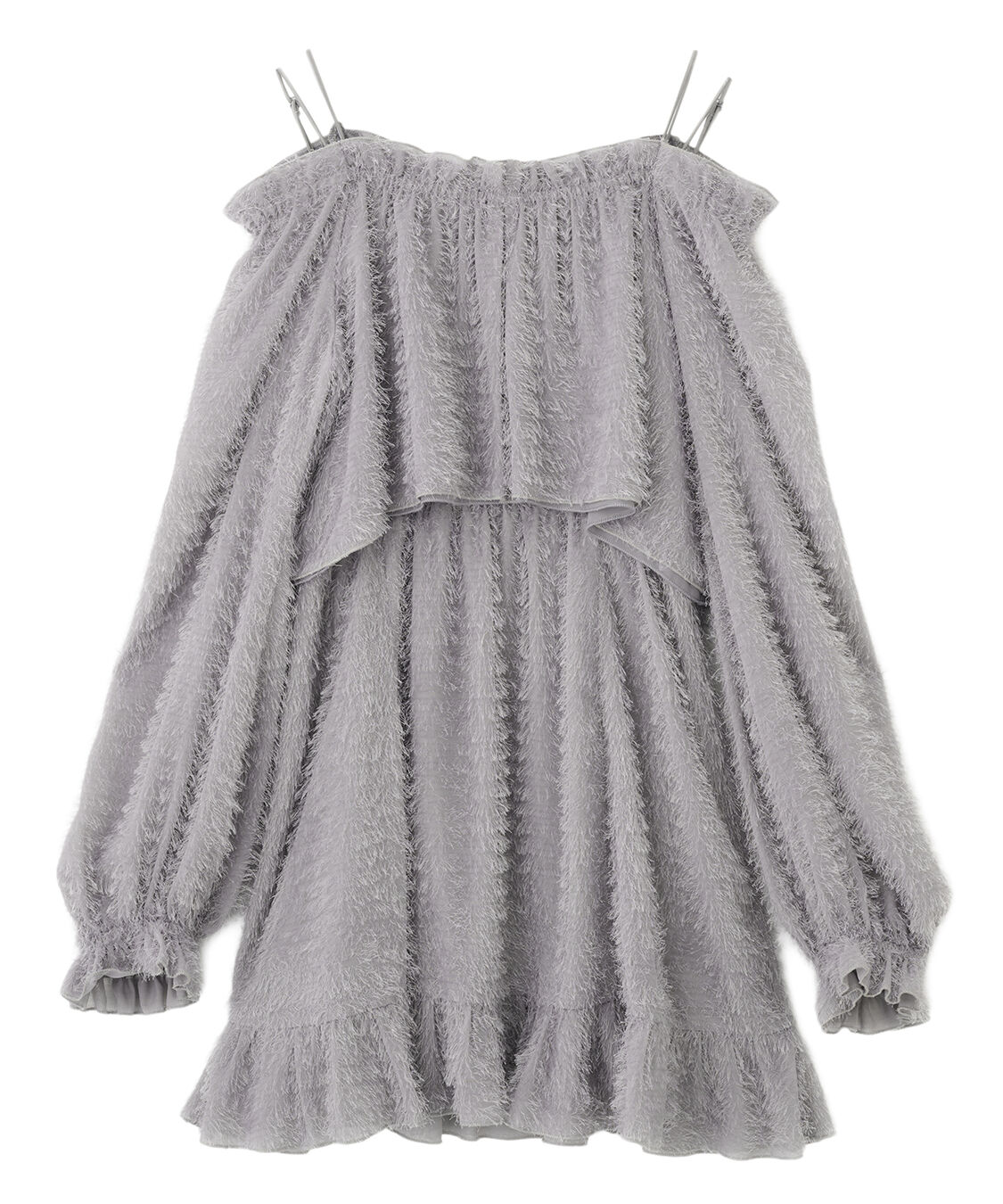 COCO DEAL「フラッフィーオフショルミニワンピース」|ワンピース|ライトグレー